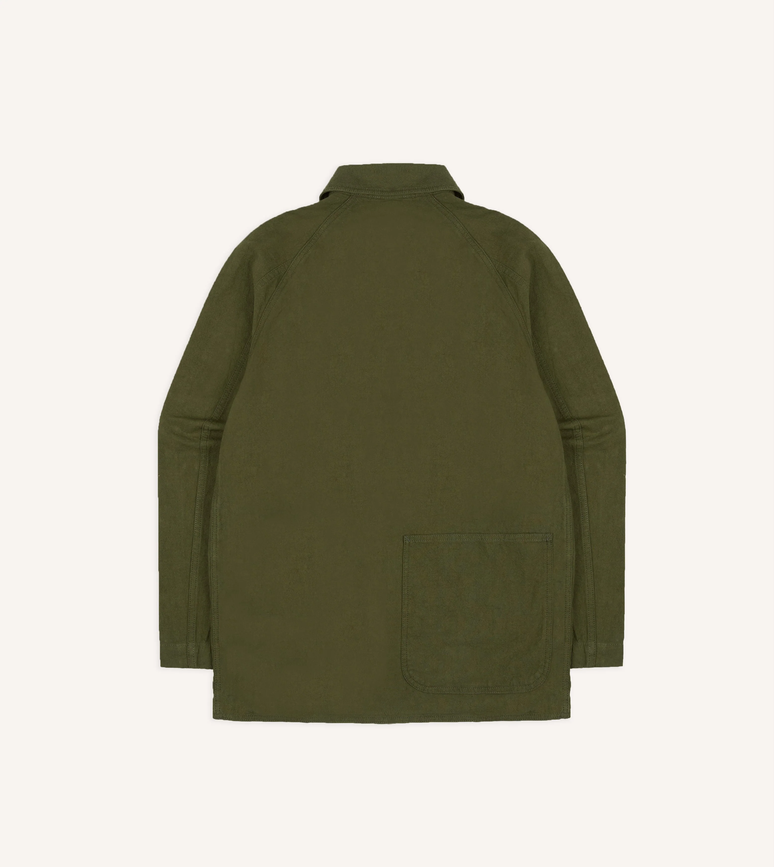 Green Cotton-Linen Raglan Work Coat - Image 8