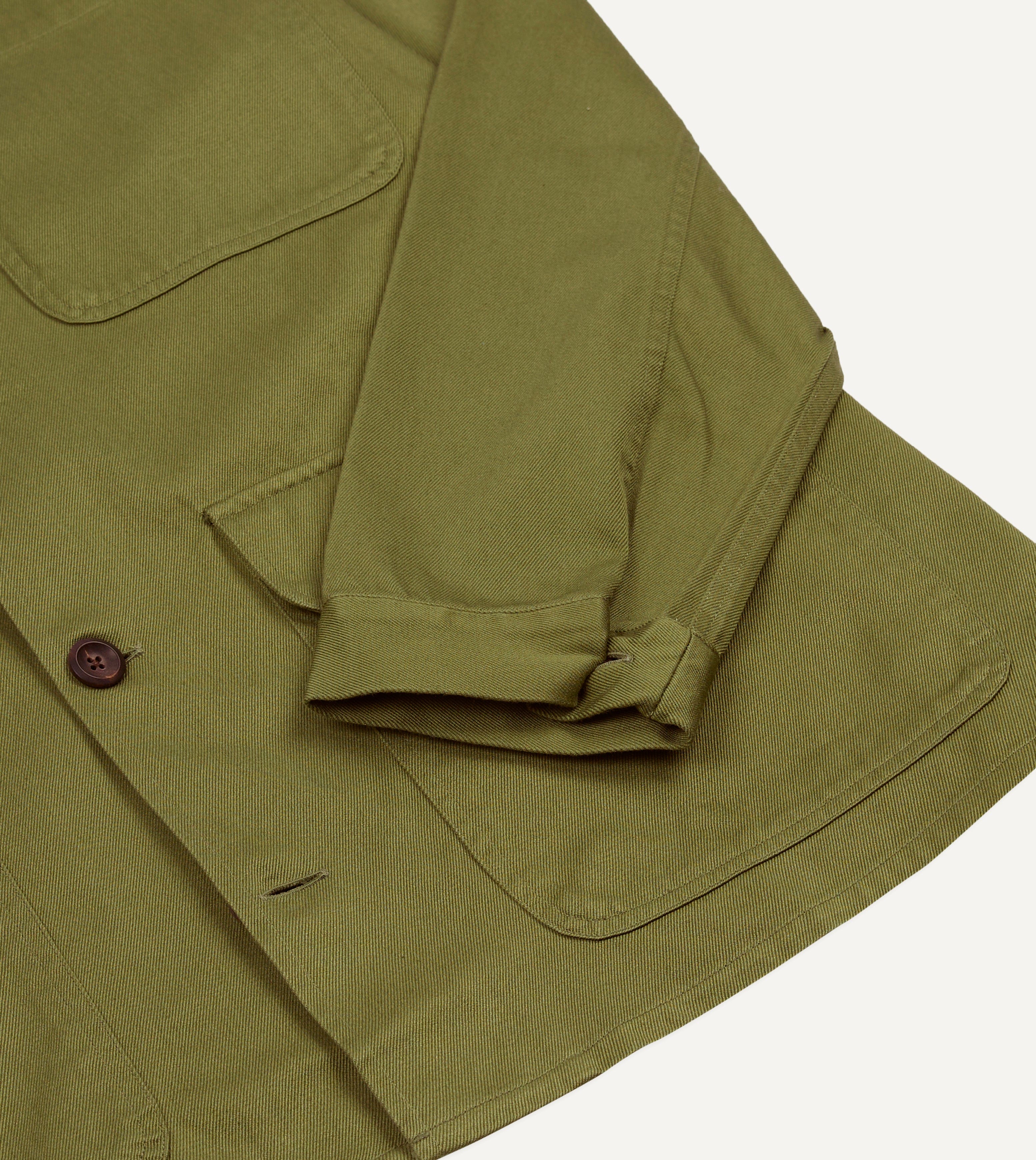 Green Cotton Twill Three-Pocket Overshirt - Image 5