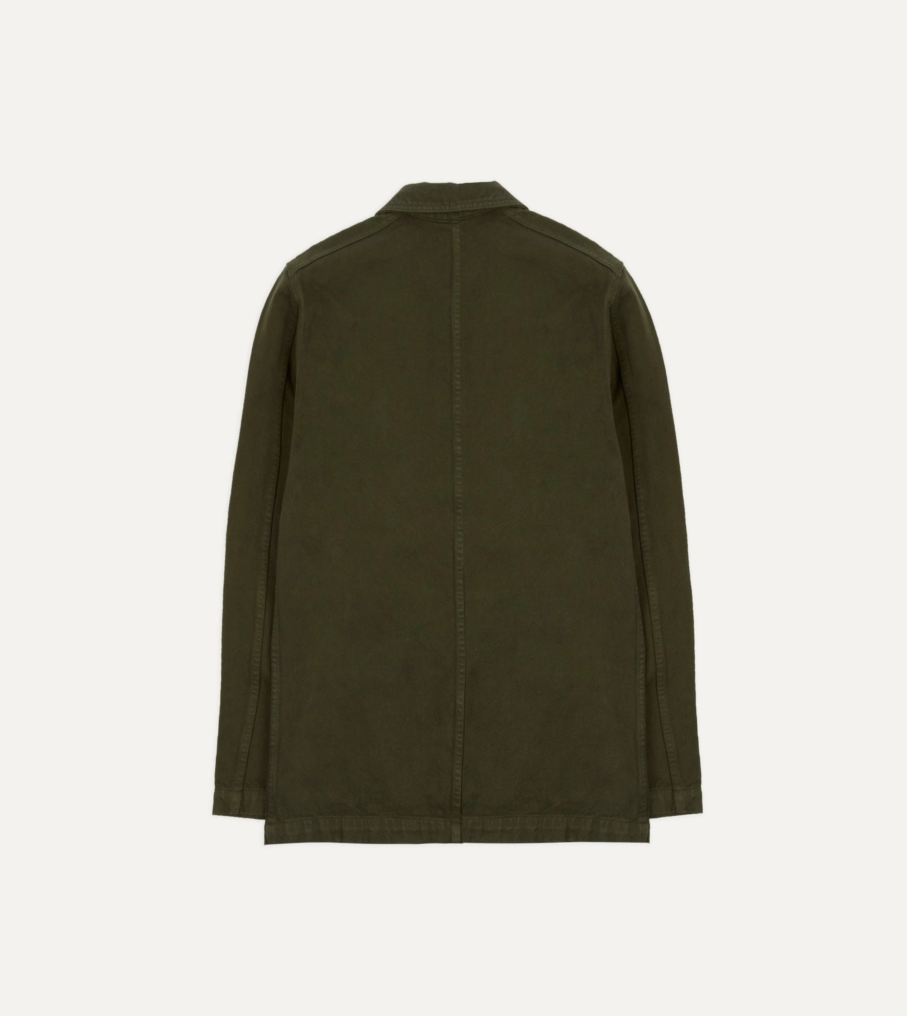 Green Heavy Twill Cotton Five-Pocket Chore Jacket - Image 8