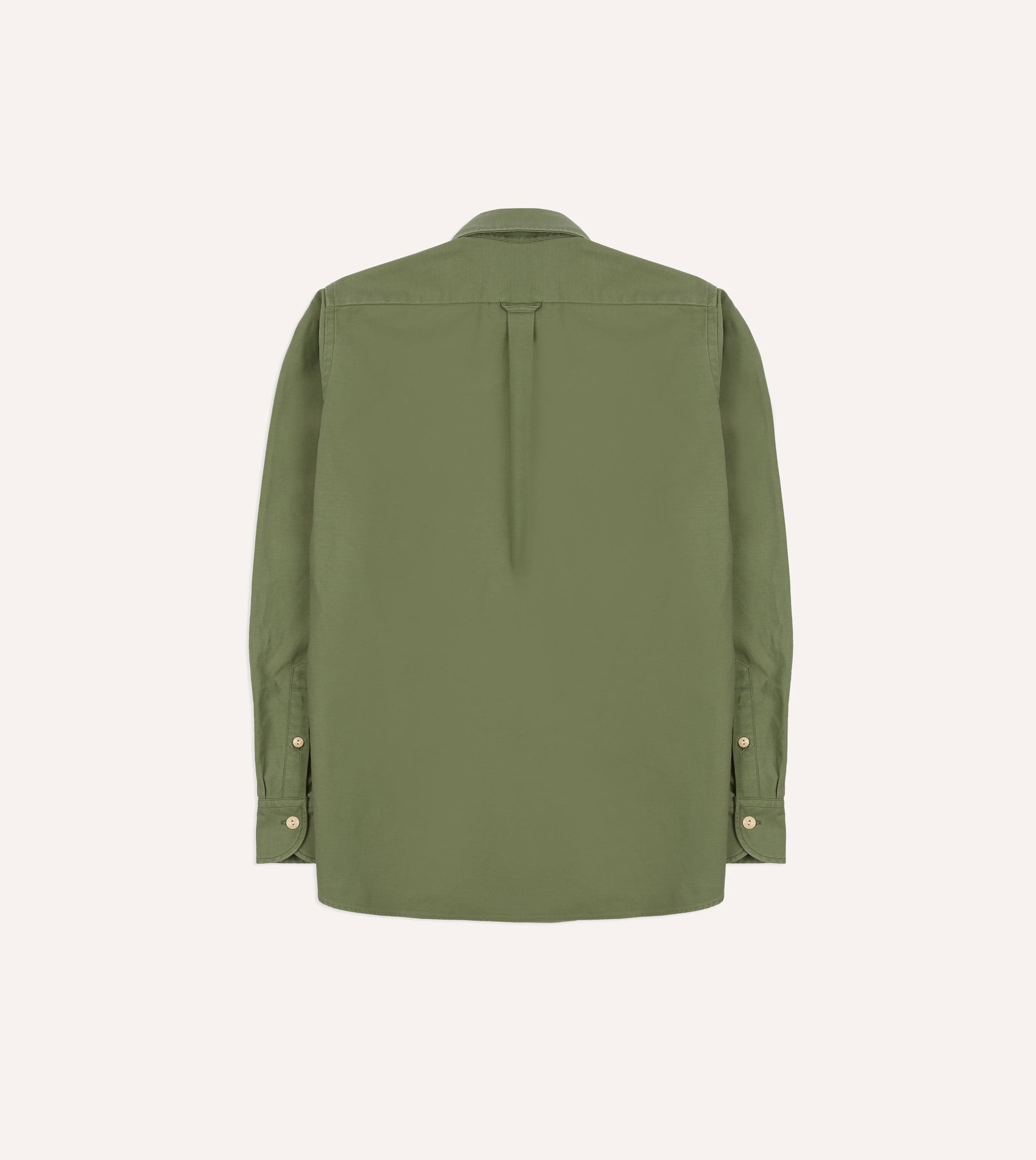 Green Satin Cotton Popover Work Shirt - Image 8