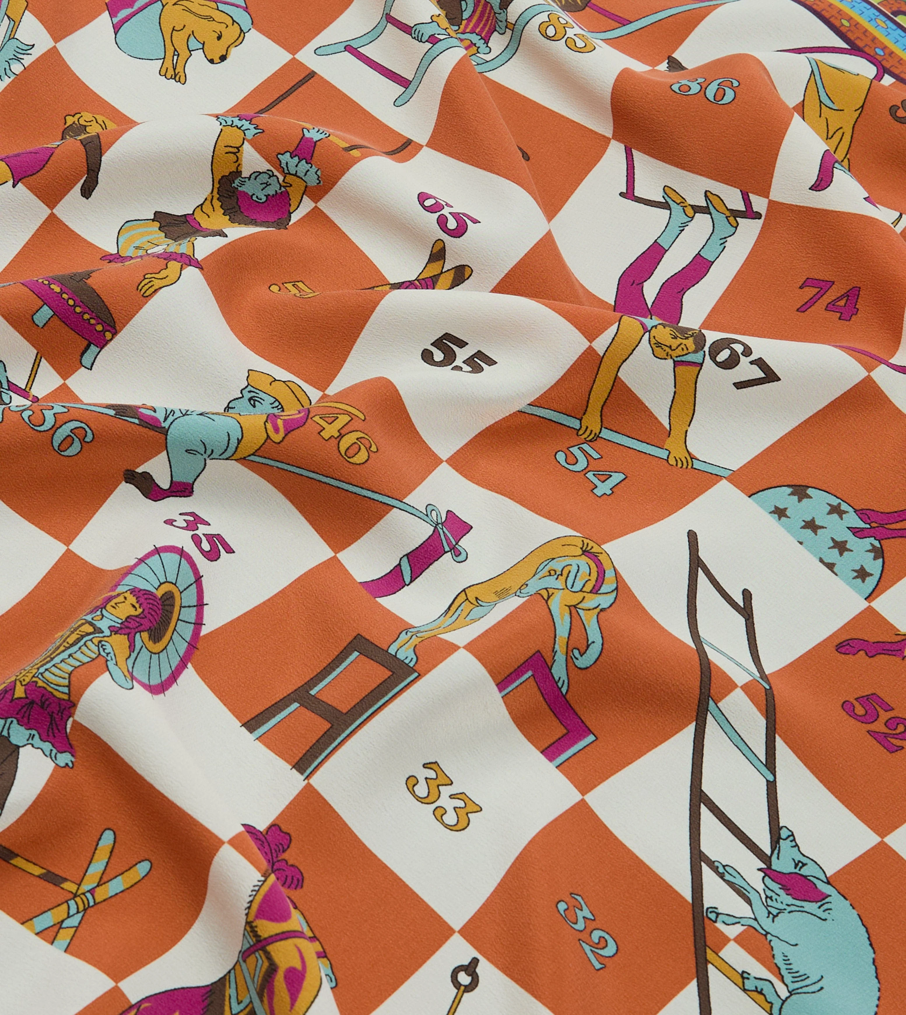 Green Snakes and Ladders Print Silk Bandana - Image 2