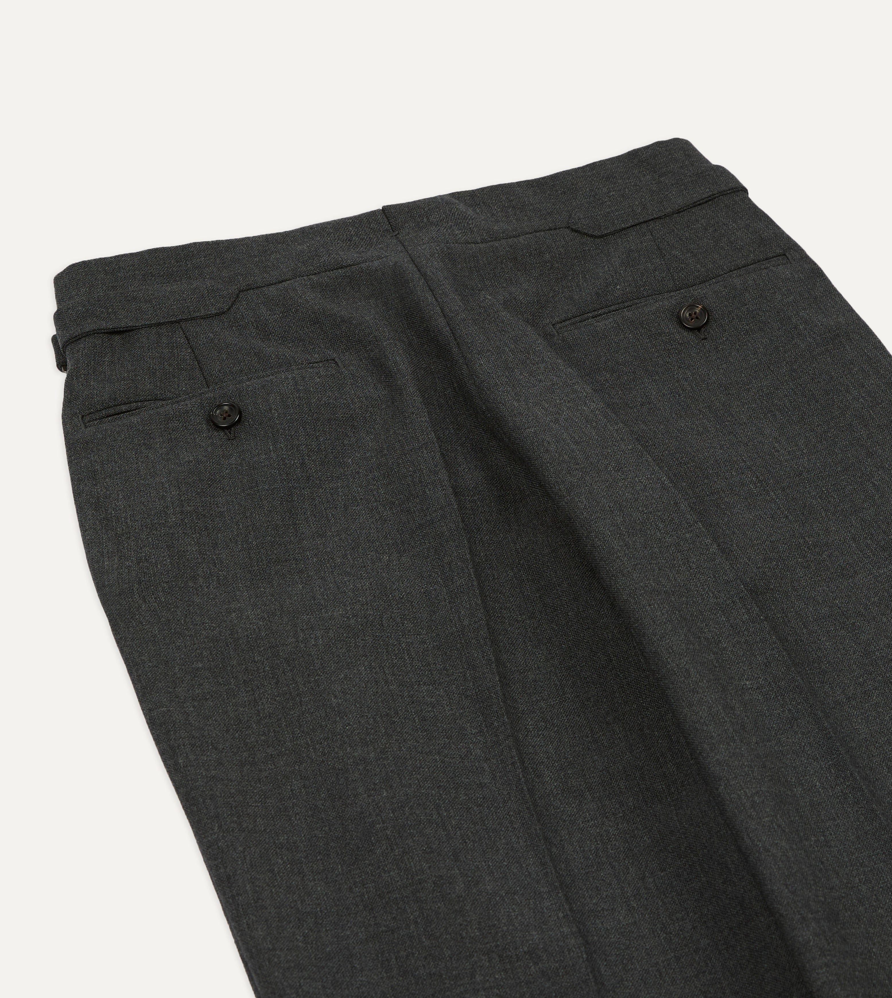 Grey Fresco® Wool Single Pleat Trouser - Image 5
