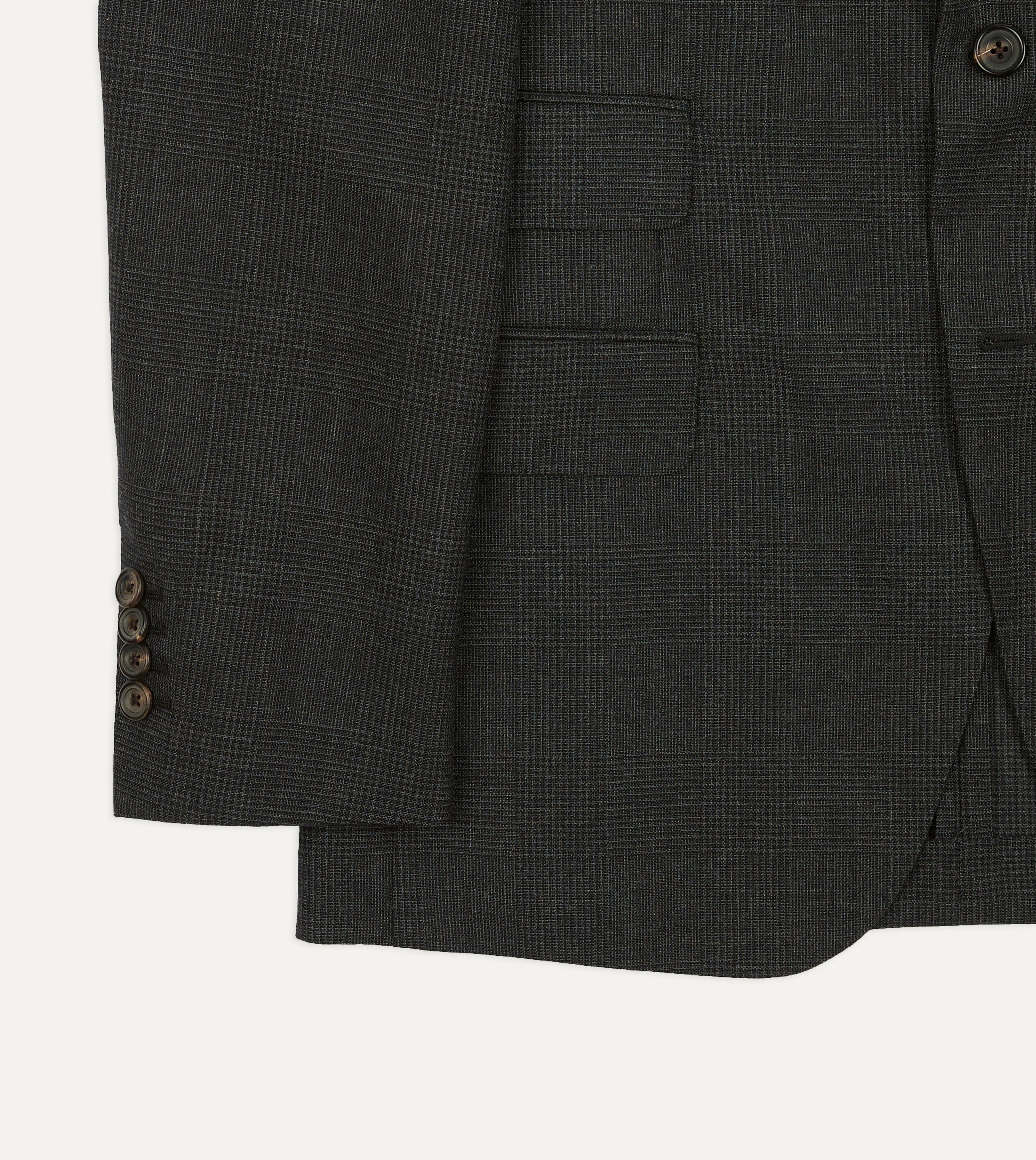 Grey Prince of Wales Check Fresco® Wool Tailored Jacket - Image 6