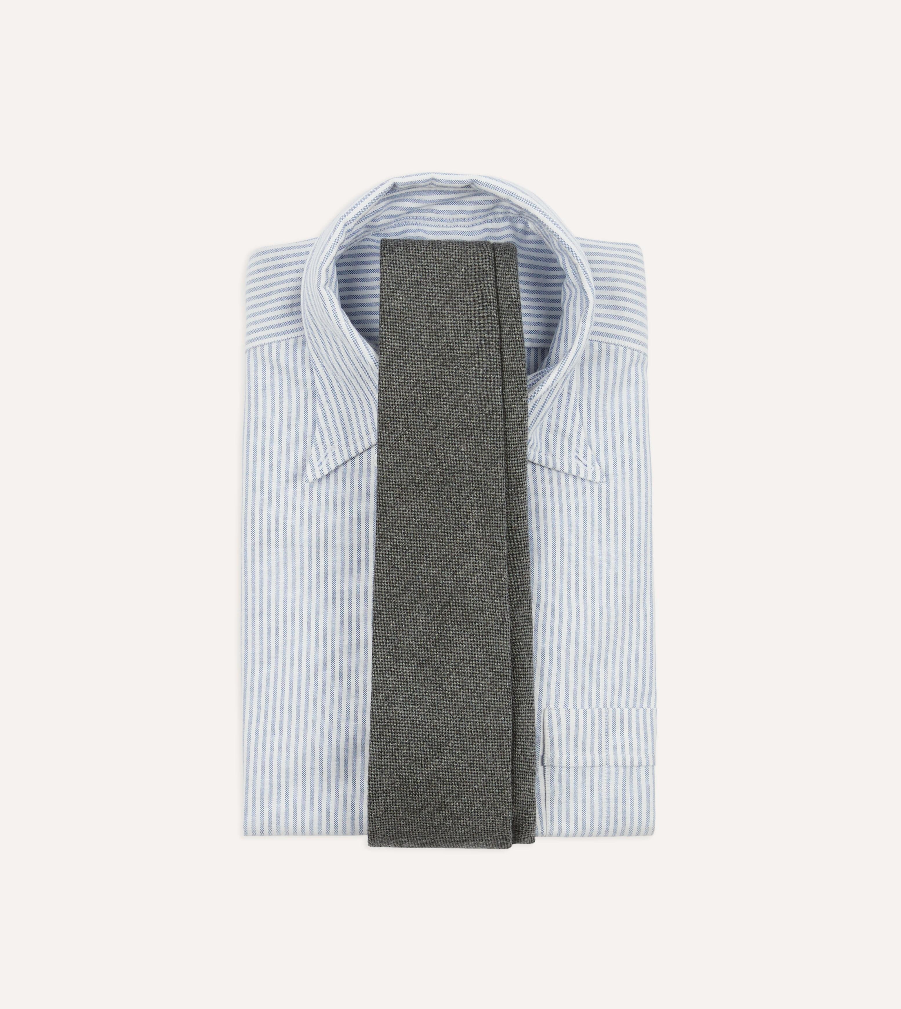 Grey Pure Cashmere Solid Tipped Tie - Image 2