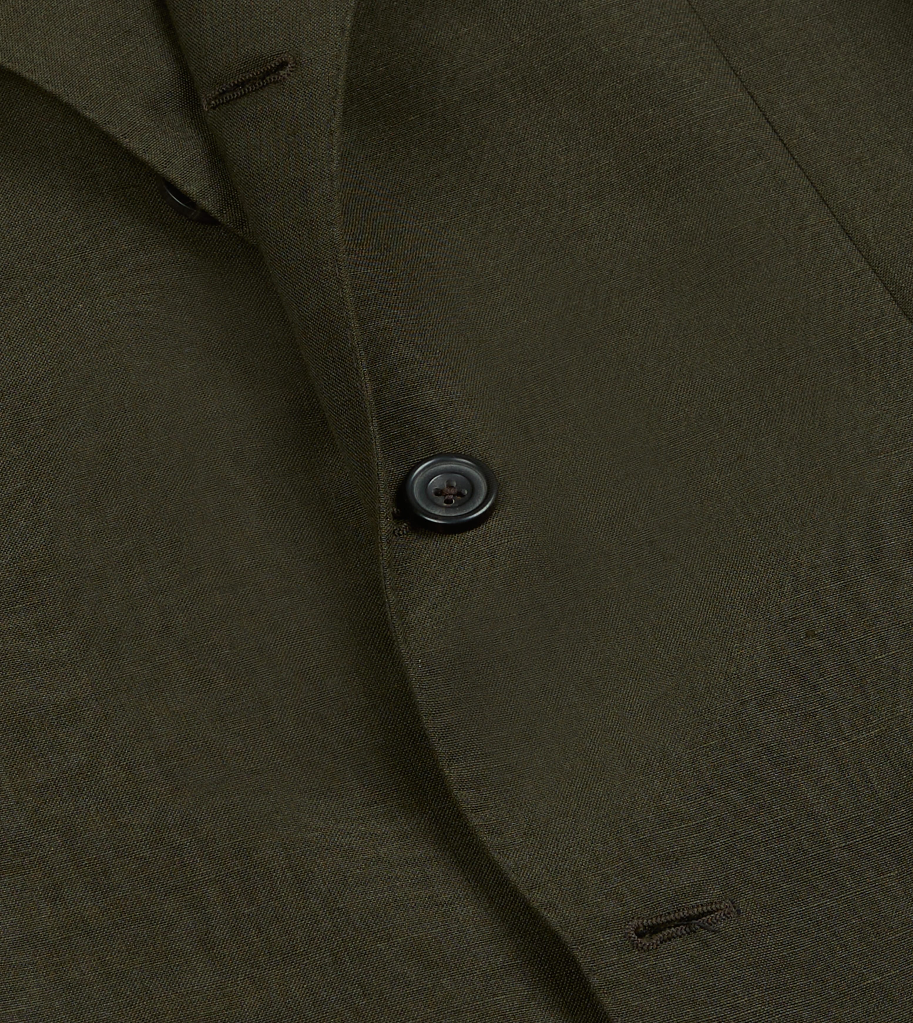 Khaki Green Linen-Wool Tailored Jacket - Image 5