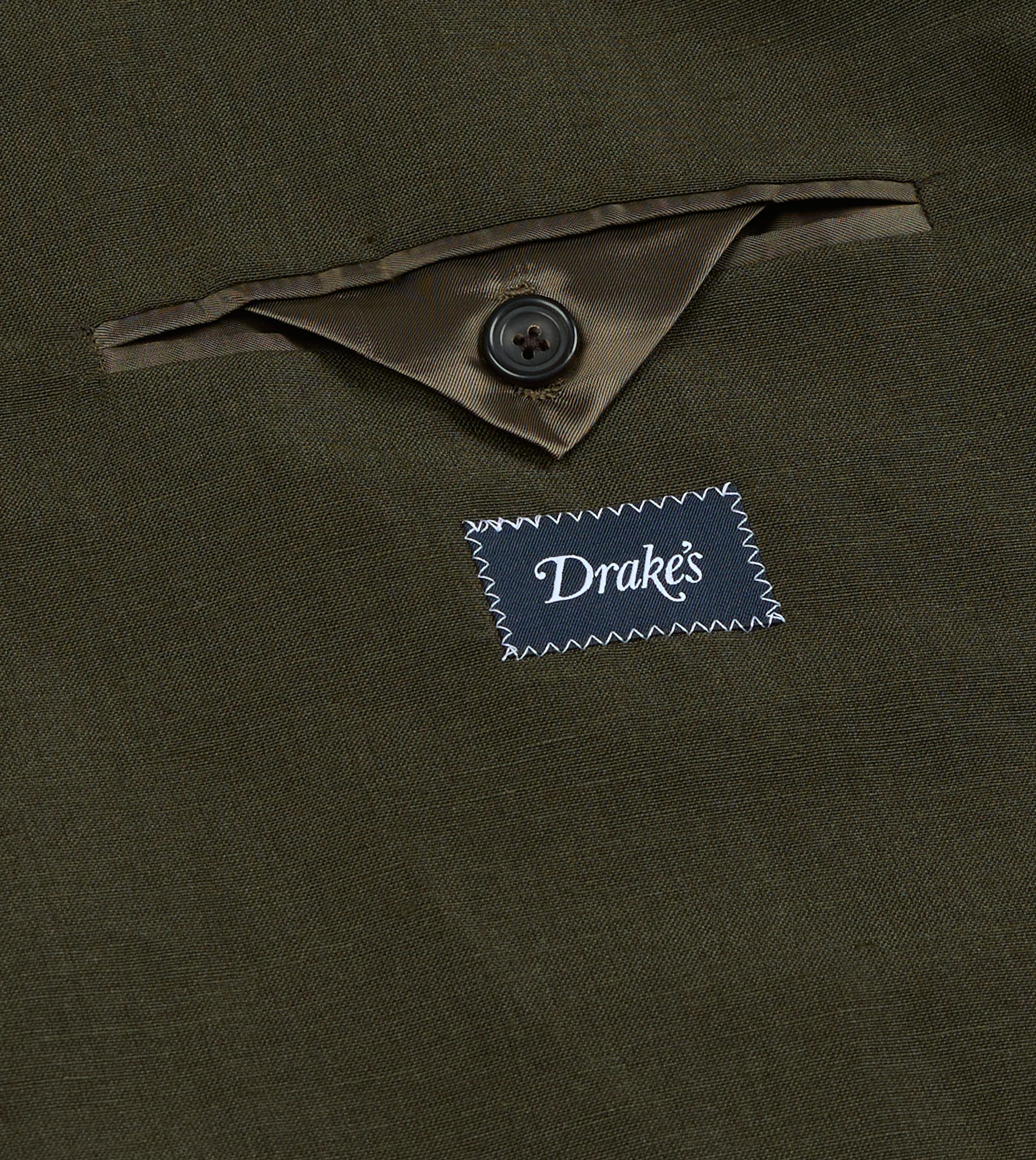 Khaki Green Linen-Wool Tailored Jacket - Image 7