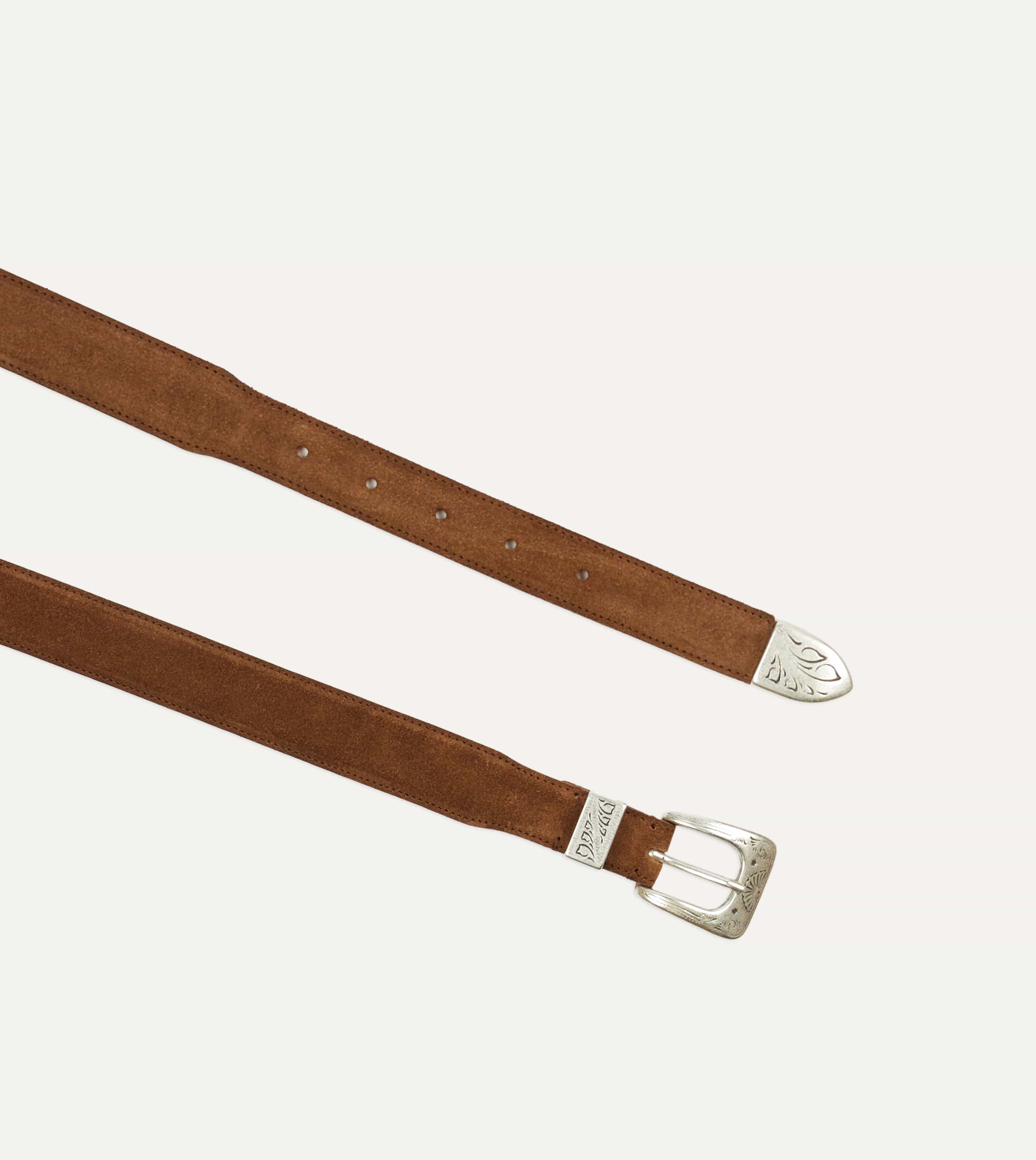Light Brown Suede Western Belt - Image 2