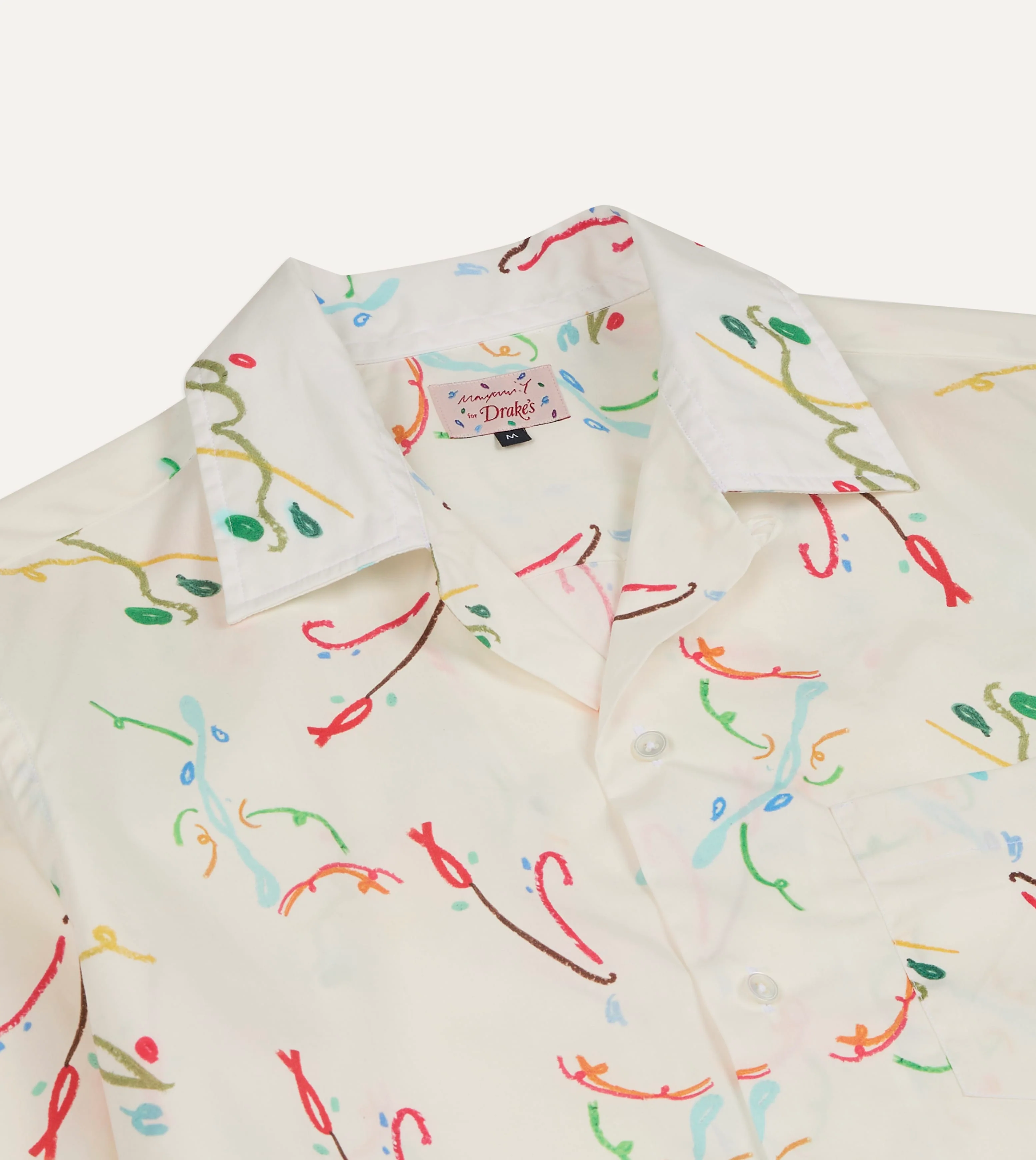 Mayumi Y. for Drake’s Print Cotton Camp Collar Short Sleeve Shirt - Image 4