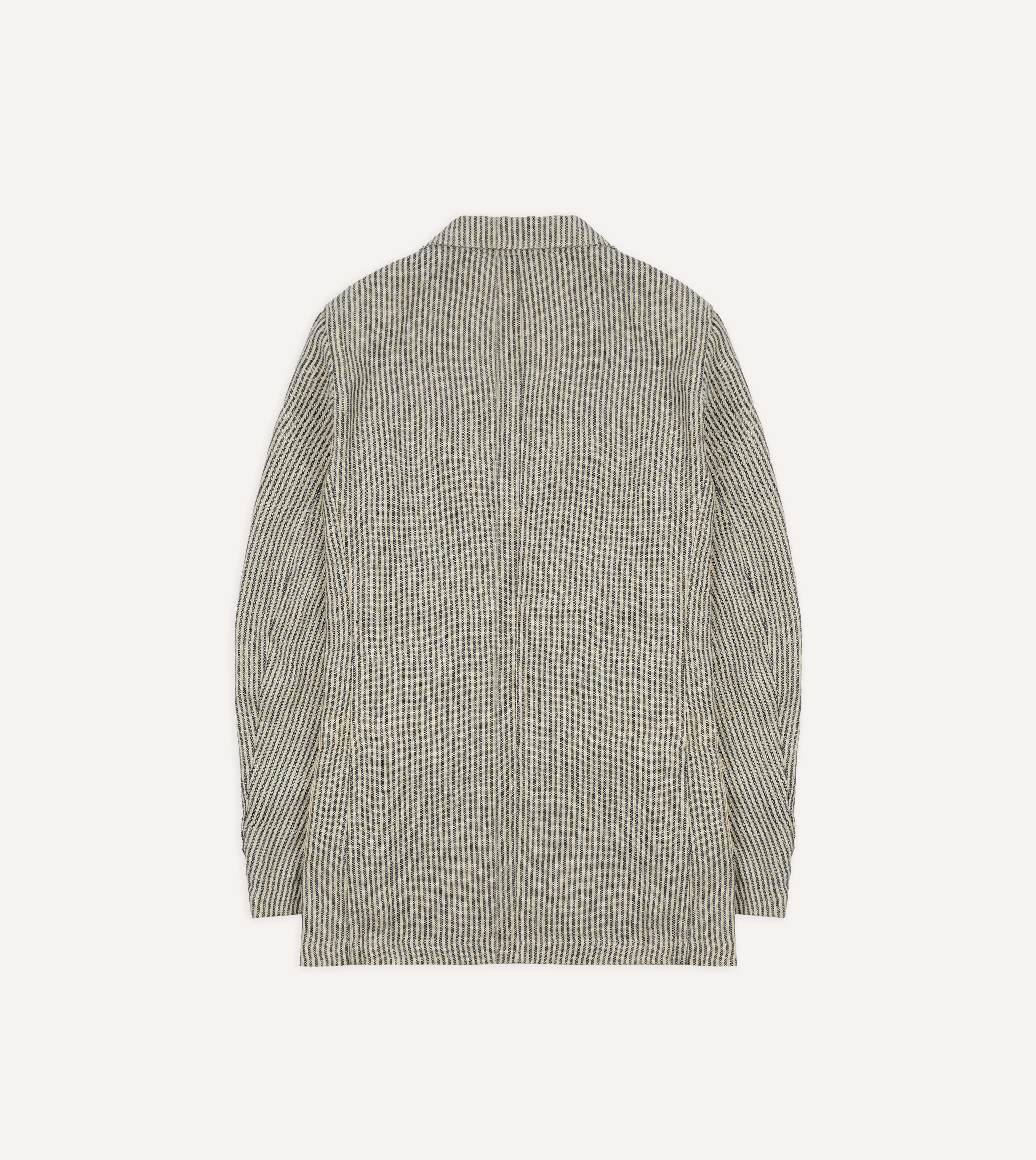 Navy and Ecru Stripe Oxford Linen Games Blazer Mk. IV - Image 8