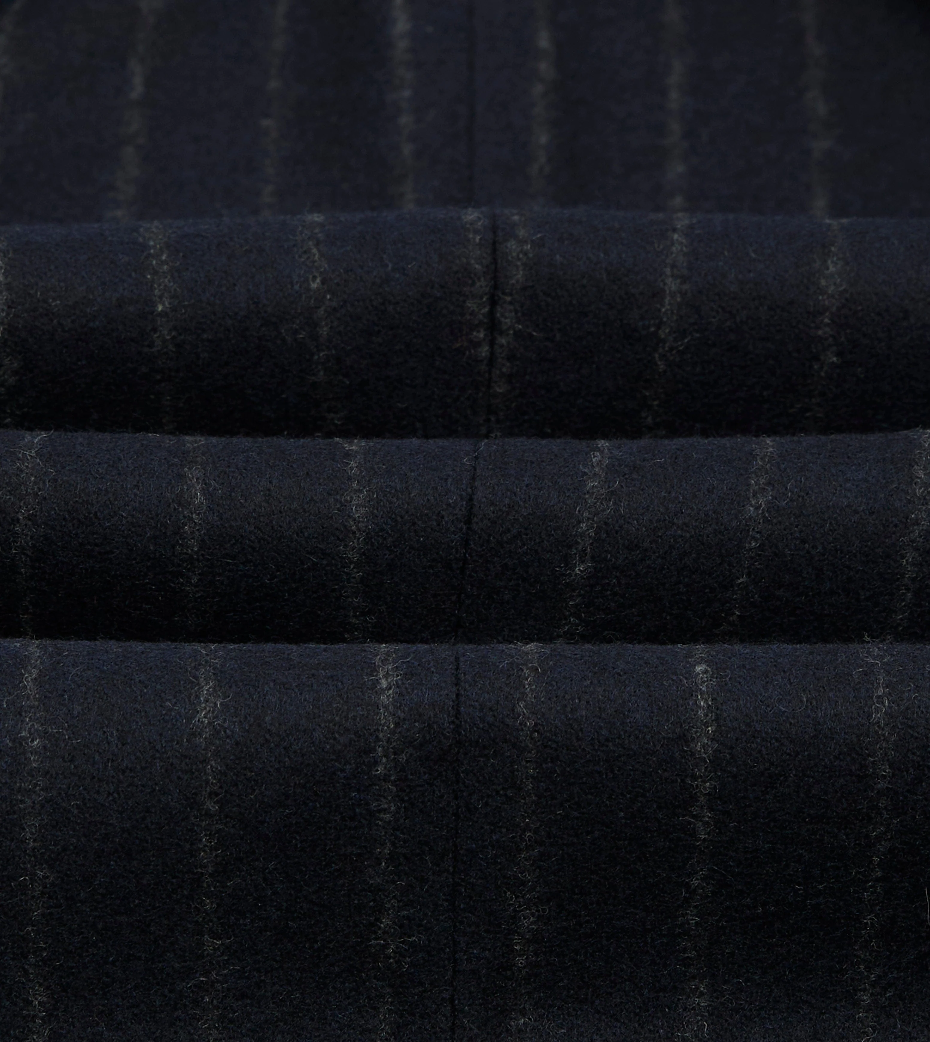 Navy Chalkstripe Wool Flannel Double-Breasted Tailored Jacket - Image 2