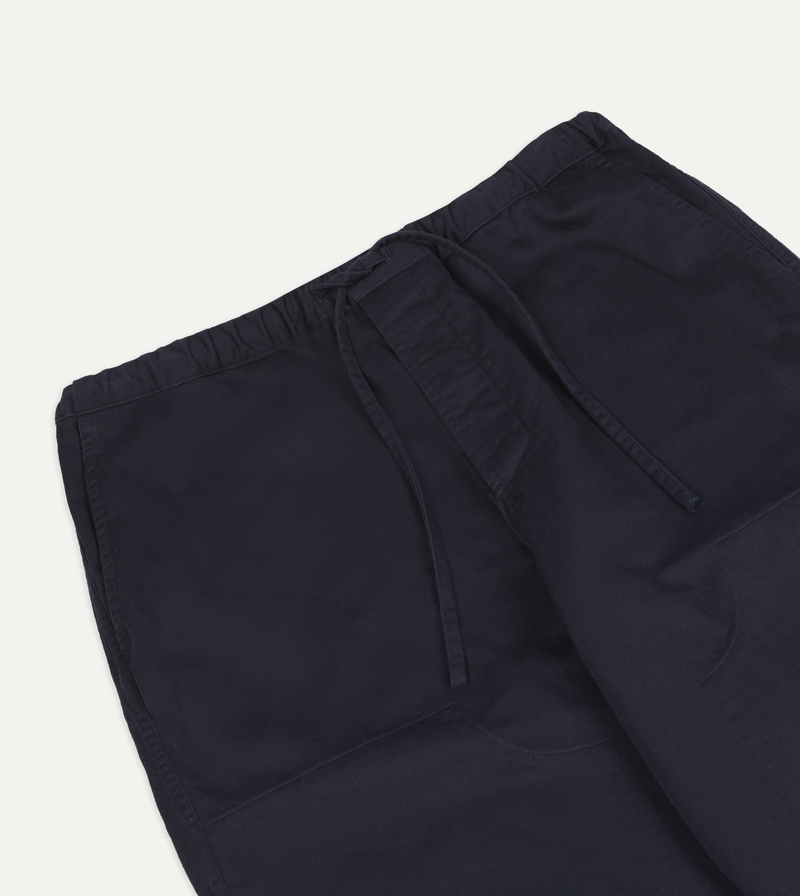 Navy Cotton Drawstring Trousers - Image 4