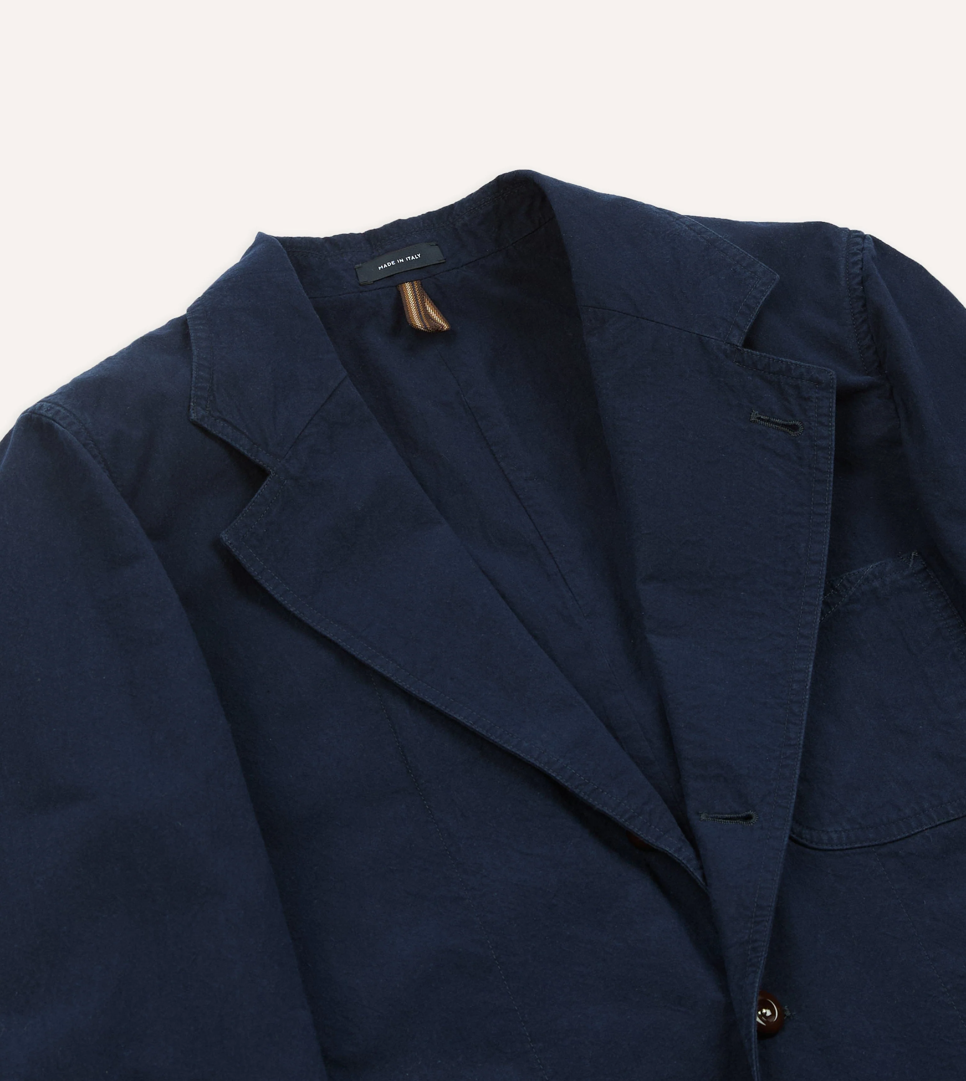 Navy Cotton-Linen Double Layer Games Blazer - Image 3