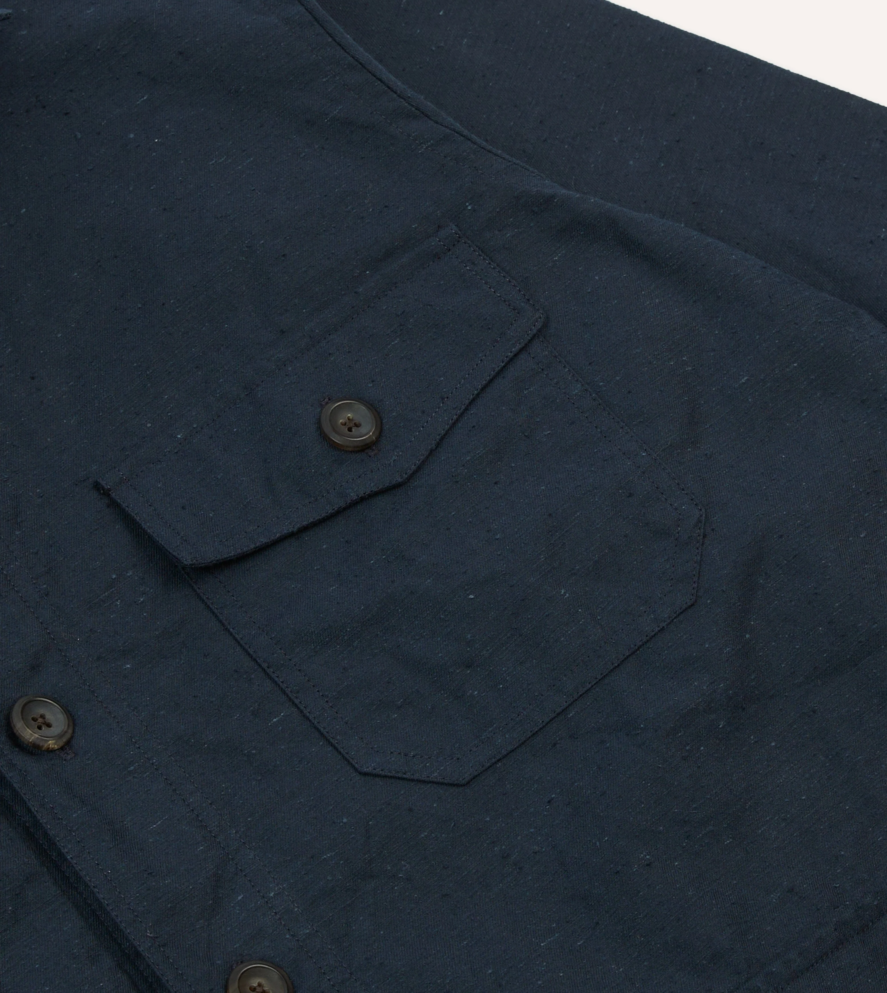 Navy Cotton Overshirt - Image 4