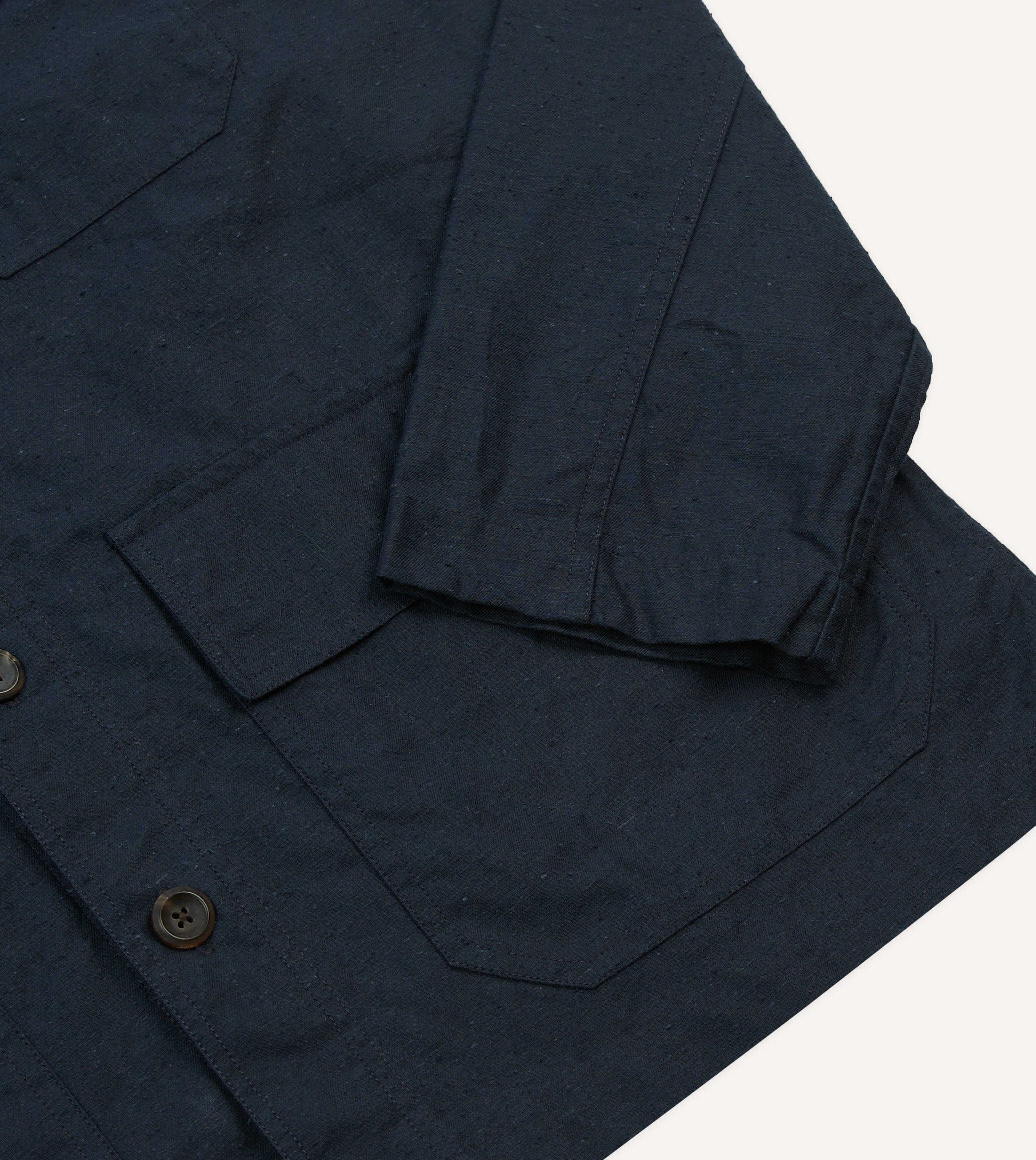 Navy Cotton Overshirt - Image 5