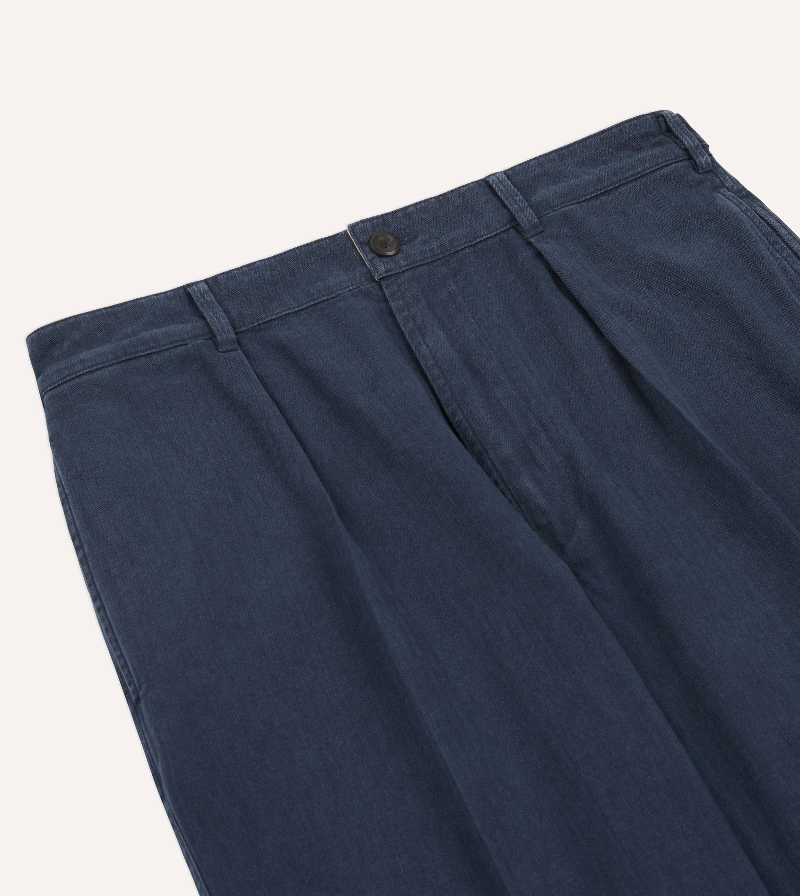 Navy Herringbone Twill Cotton Games Trouser - Image 5