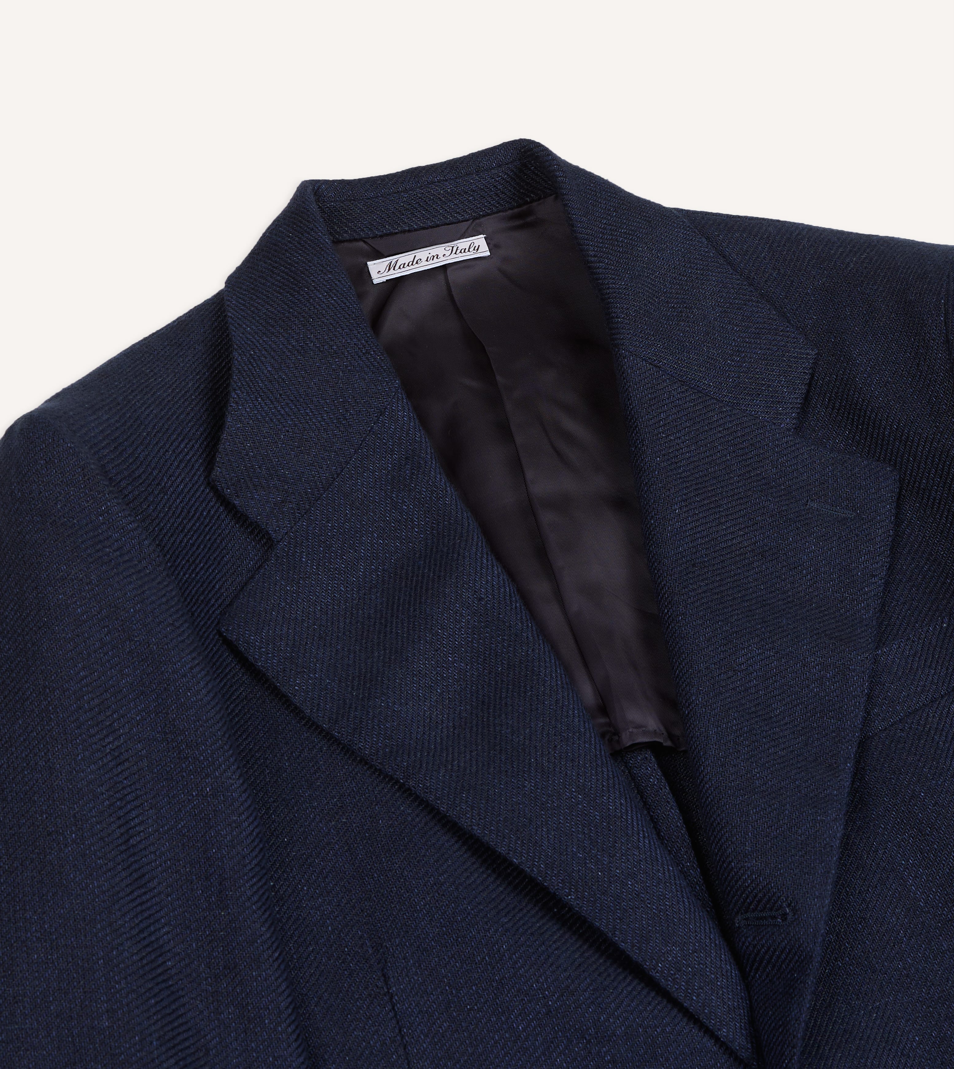 Navy Linen Blazer - Image 4