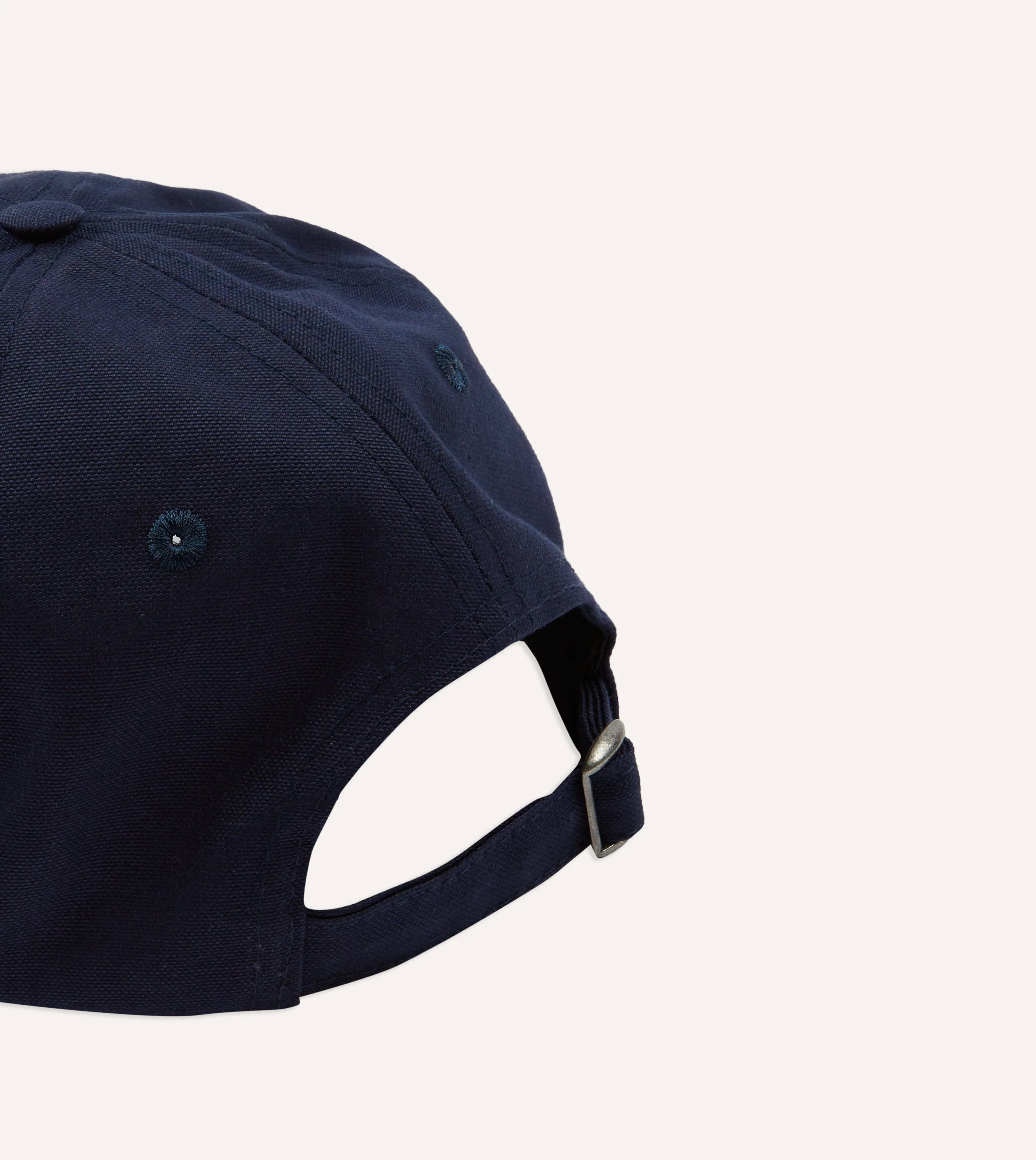 Navy Madras 'D' Appliqué Cotton Twill Baseball Cap - Image 2