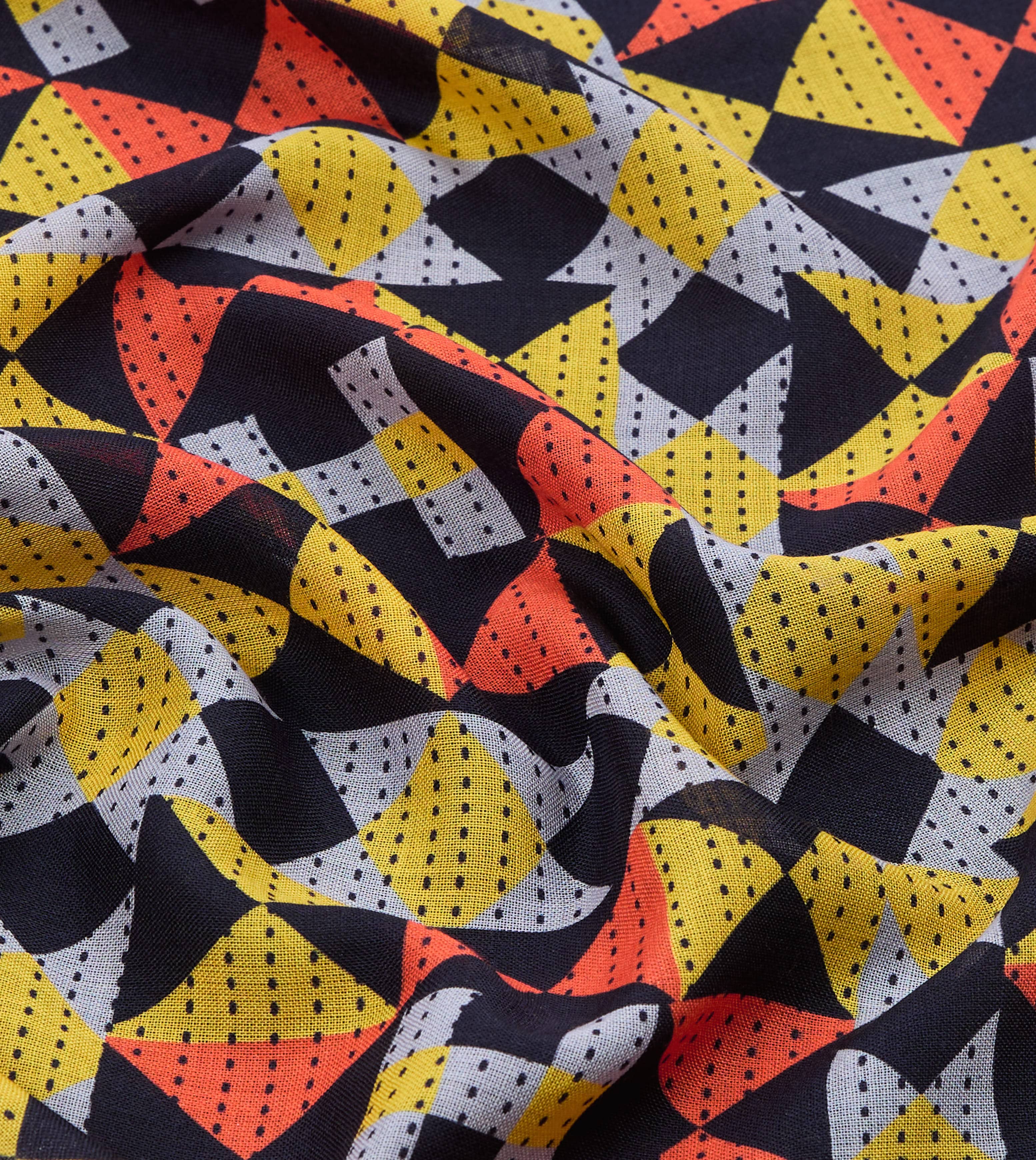 Navy Patchwork Print Wool-Silk Bandana - Image 3