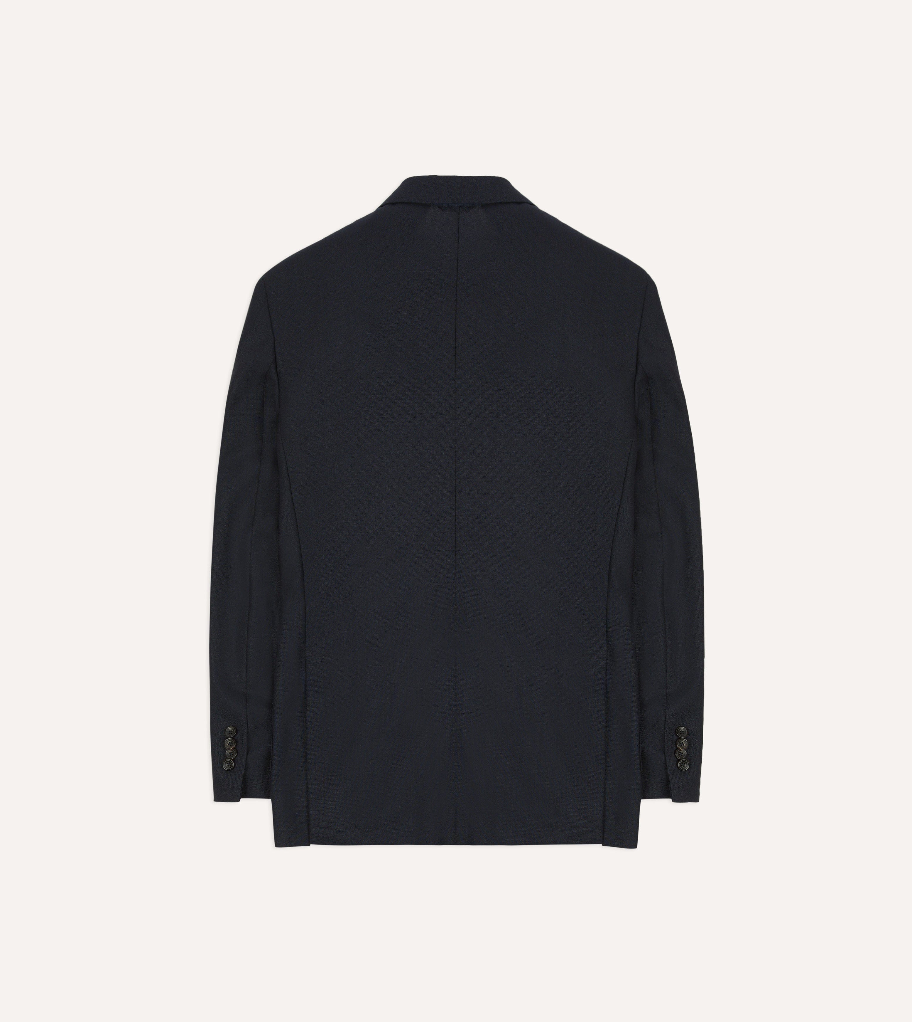 Navy Tropical Wool Tailored Jacket - Image 8