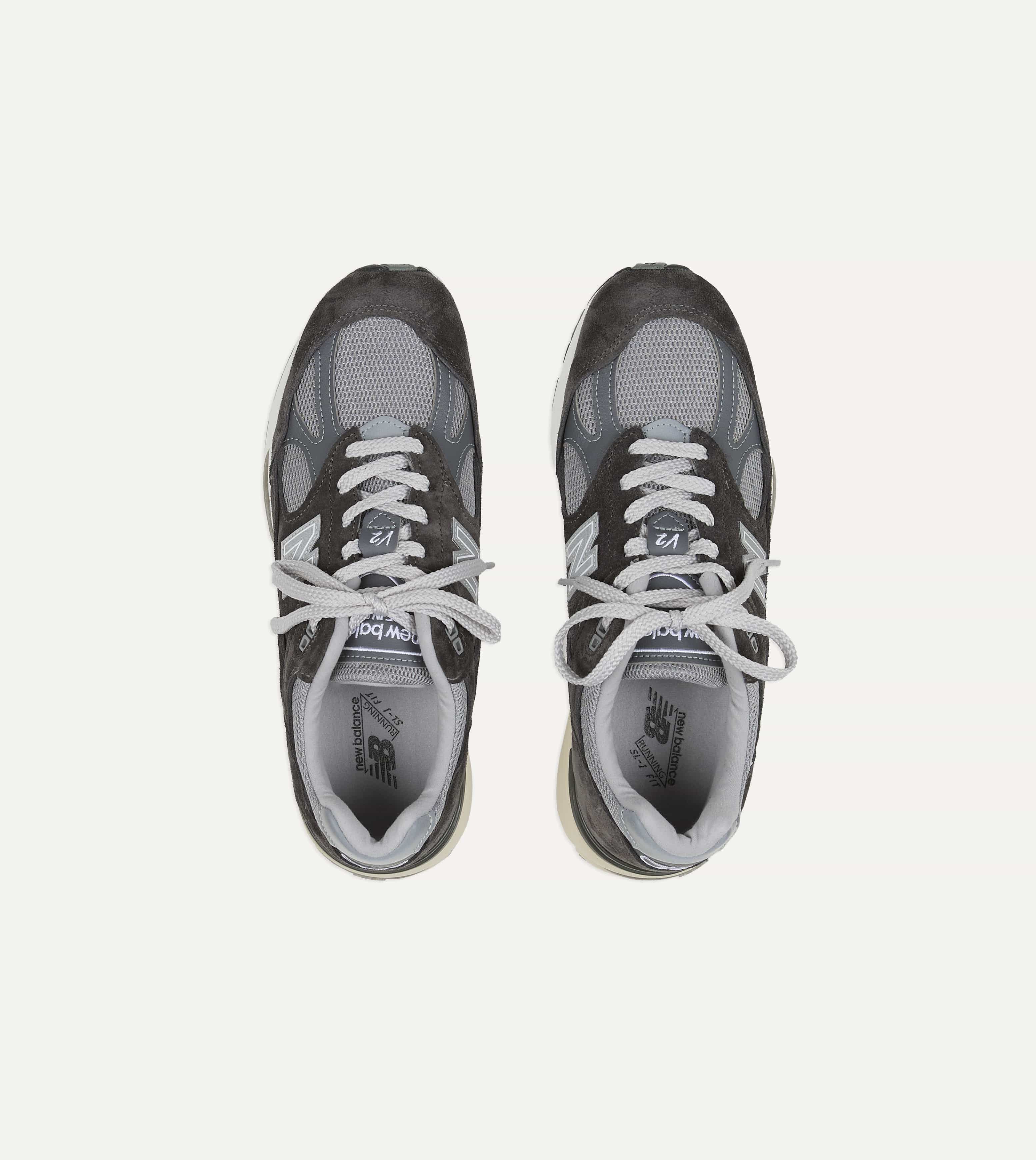 New Balance 'Elevated Essentials' Alloy Grey and Smoked Pearl Made in UK 991v2 Trainers - Image 4