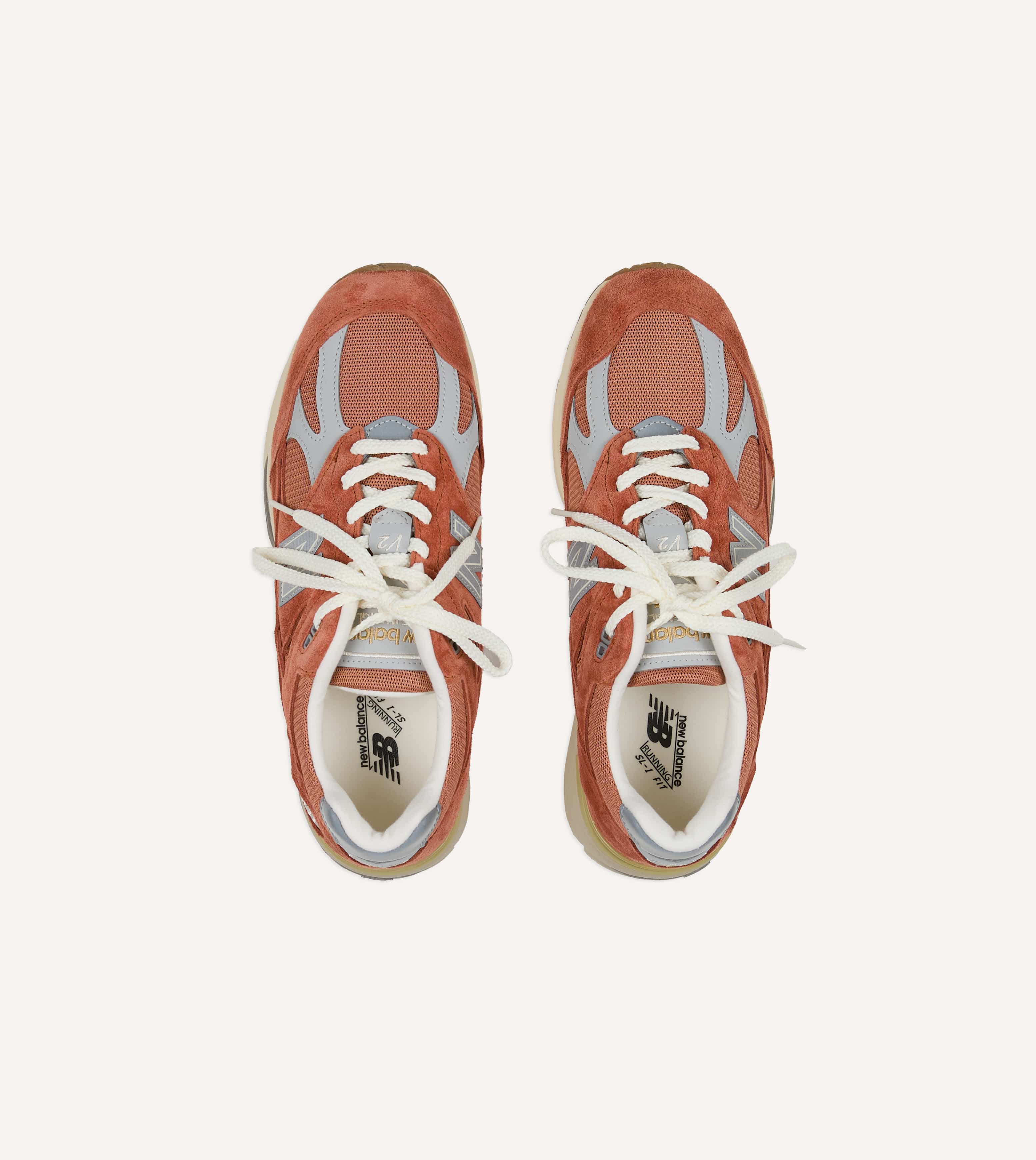 New Balance 'Vintage Sports’ Clay and Sienna Orange Made in UK 991v2 Trainers - Image 4