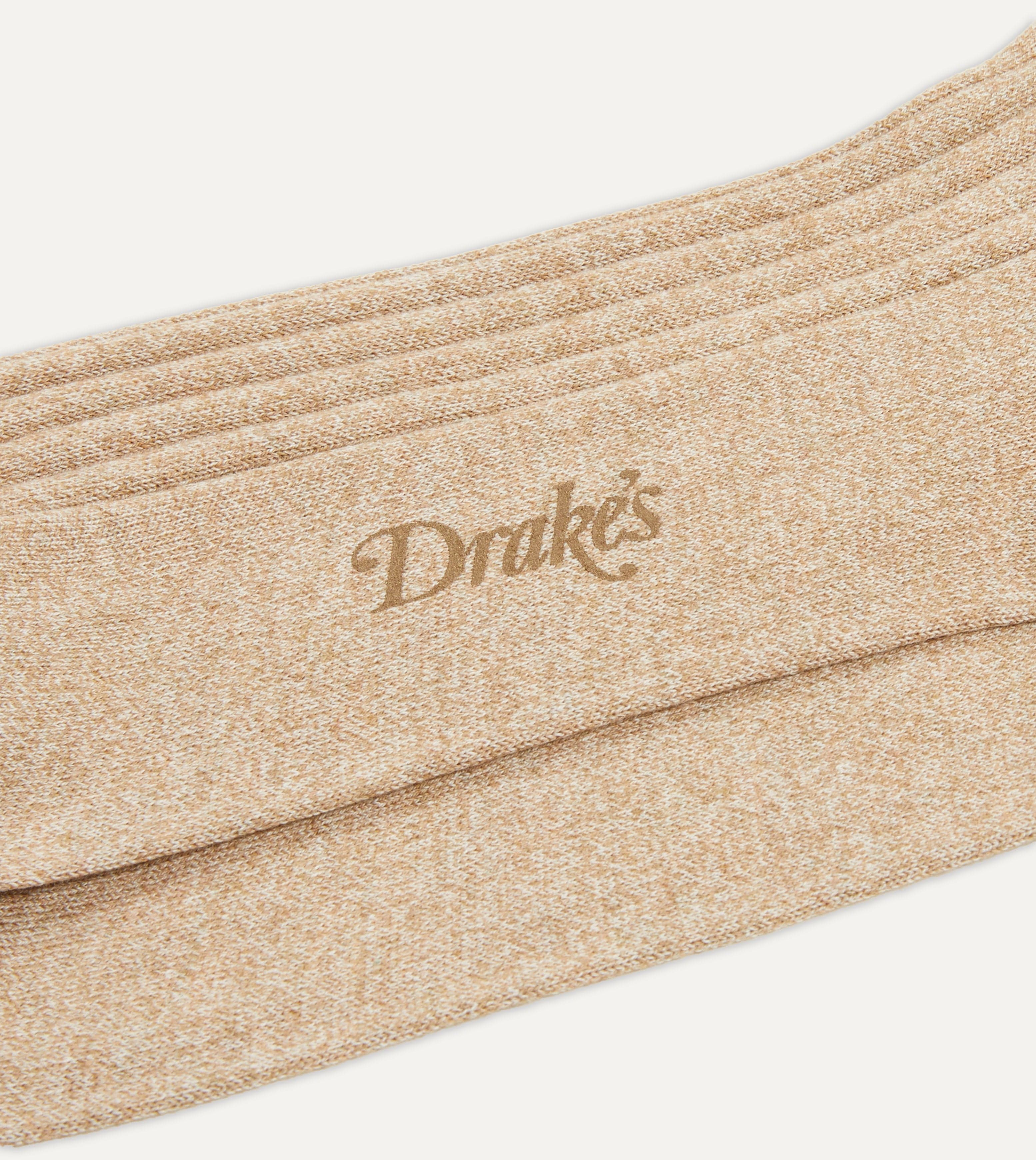 Oatmeal Cotton Over-the-Calf Socks - Image 2
