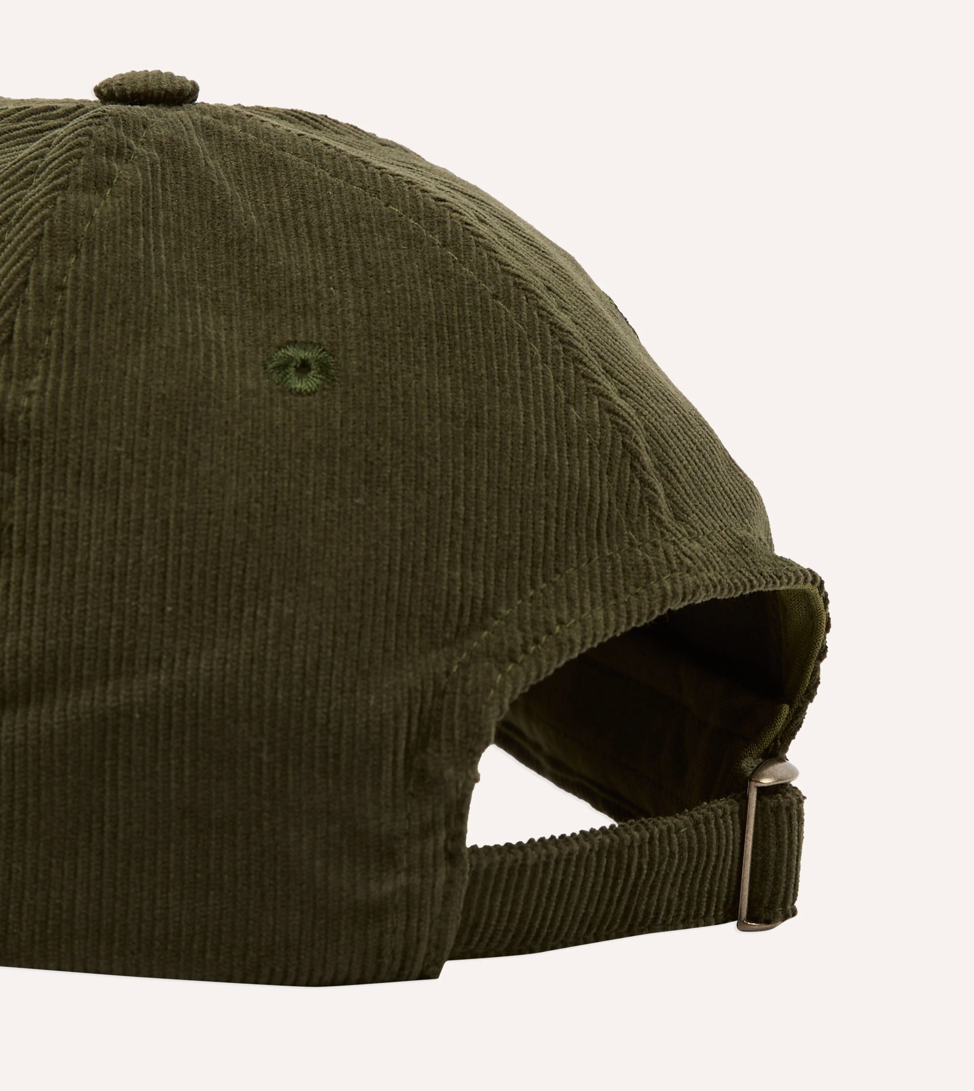 Olive 'Blackthorn' Cotton Needlecord Baseball Cap - Image 2