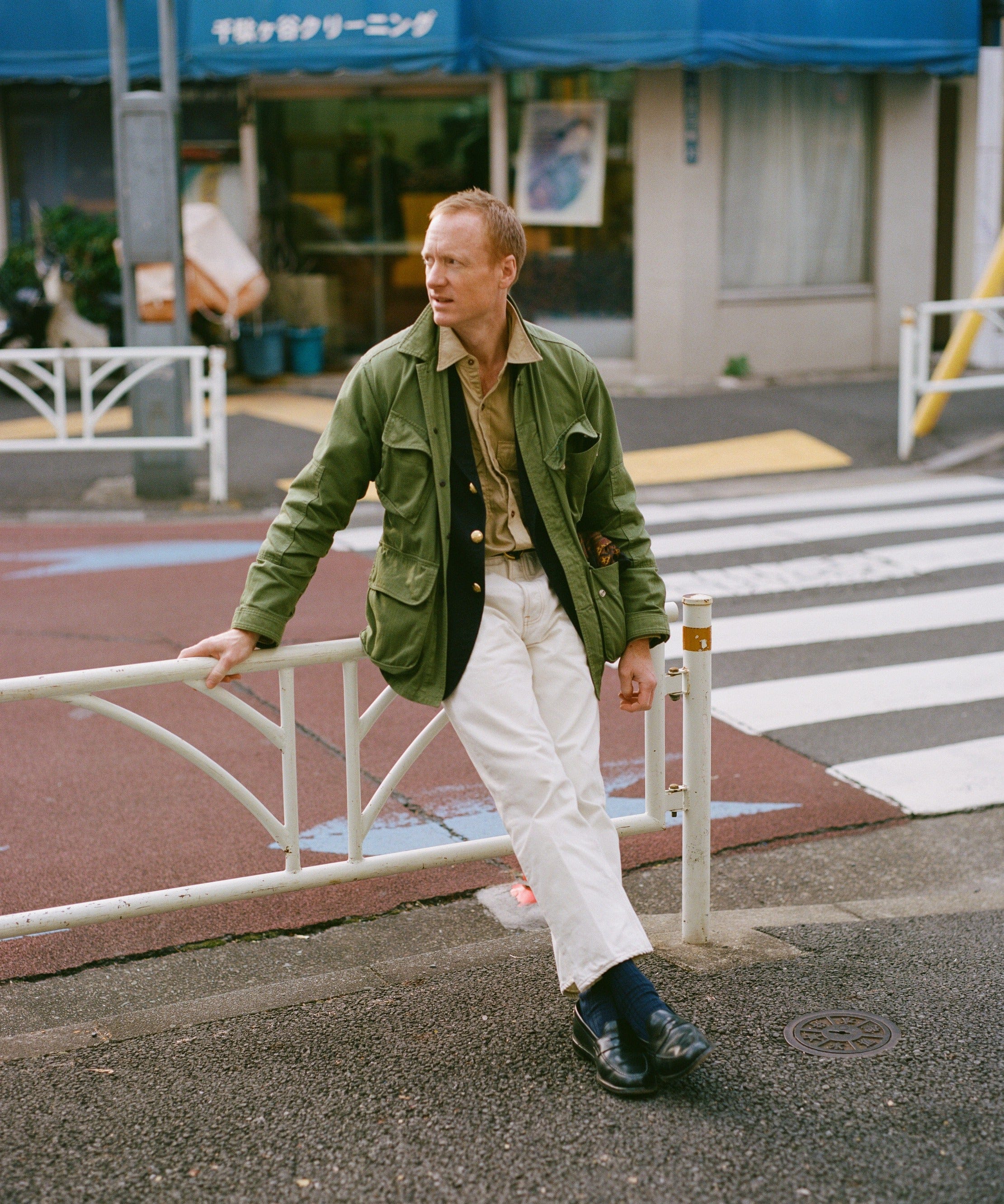 Olive Herringbone Cotton Jungle Jacket - Image 2
