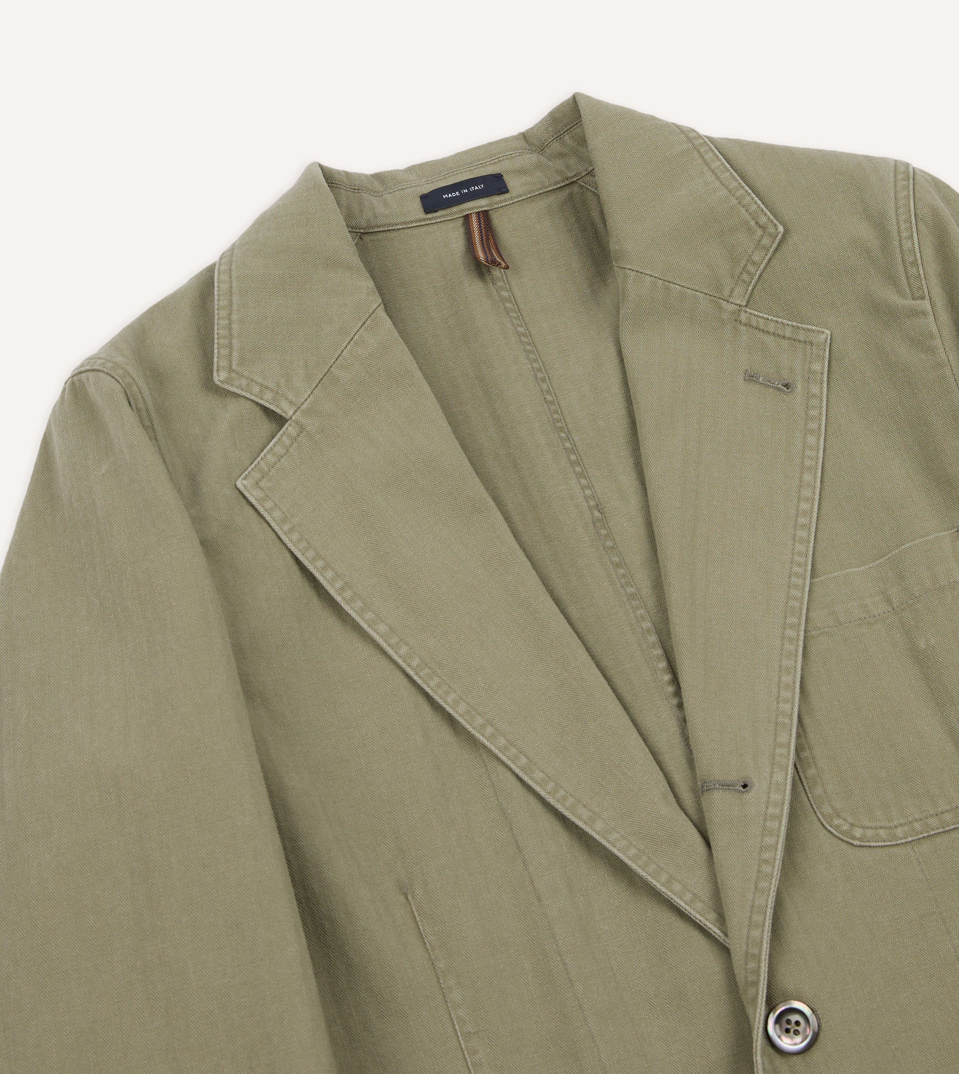 Olive Herringbone Twill Cotton Games Blazer Mk. I - Image 5