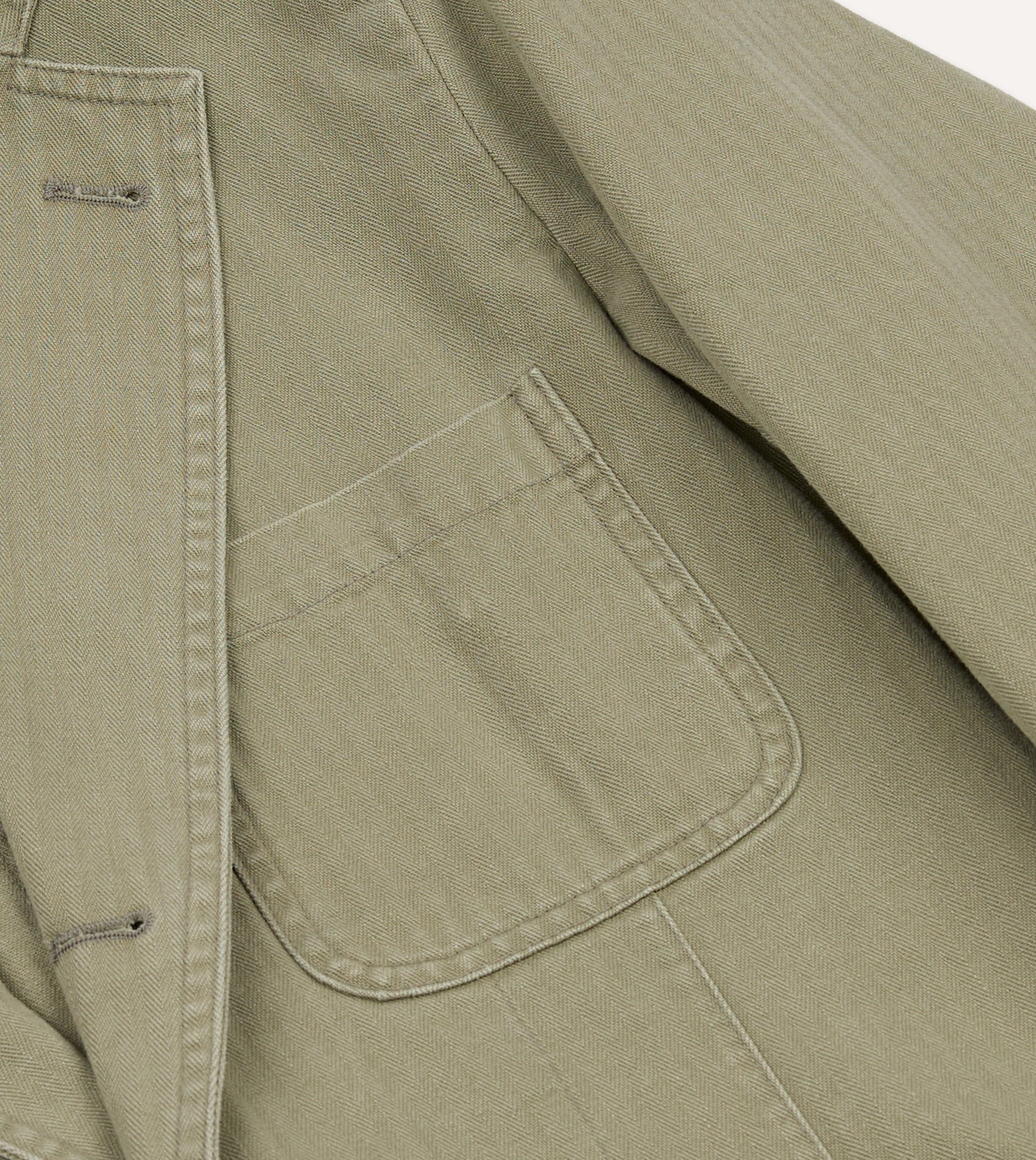 Olive Herringbone Twill Cotton Games Blazer Mk. I - Image 6