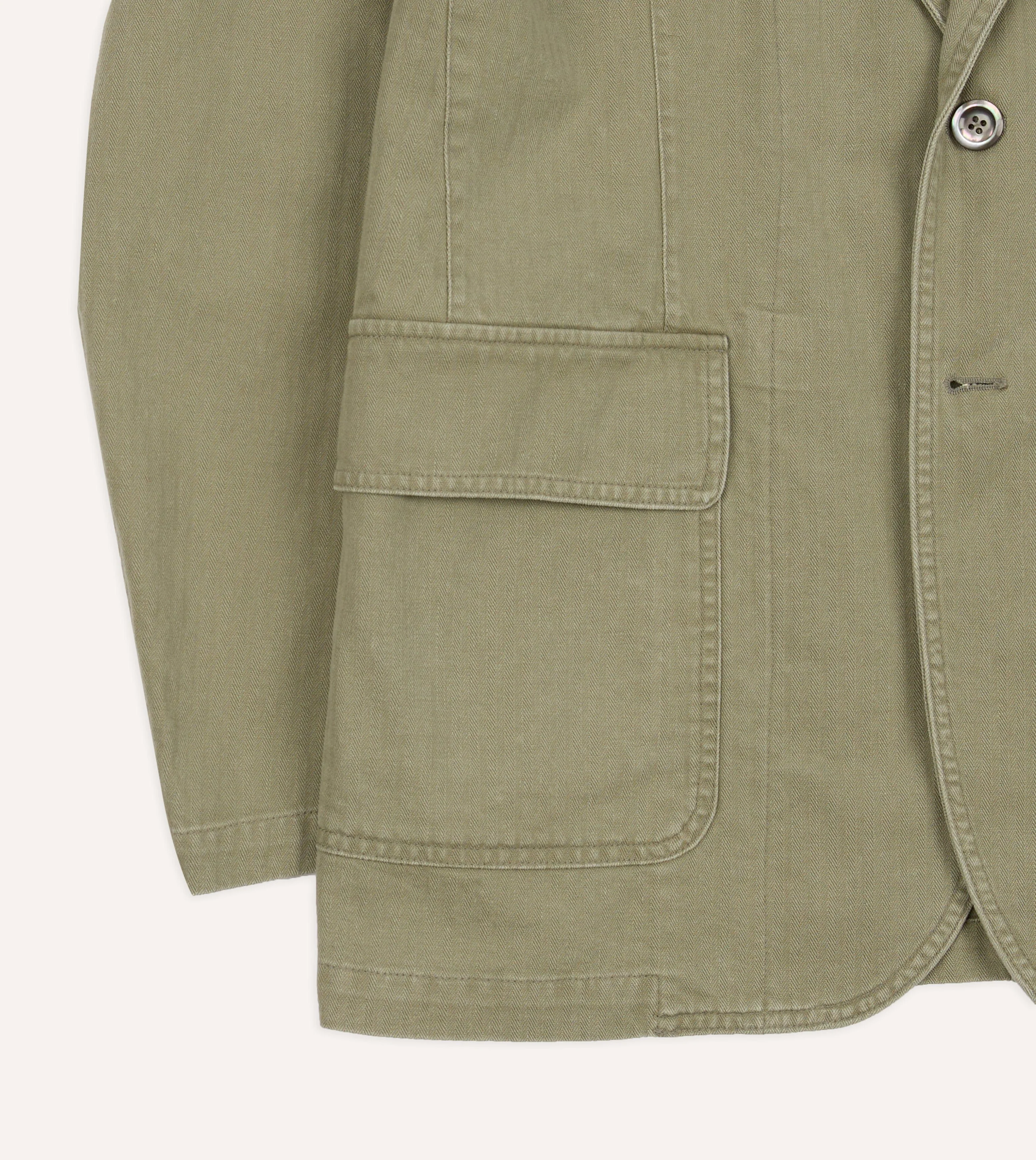 Olive Herringbone Twill Cotton Games Blazer Mk. I - Image 8