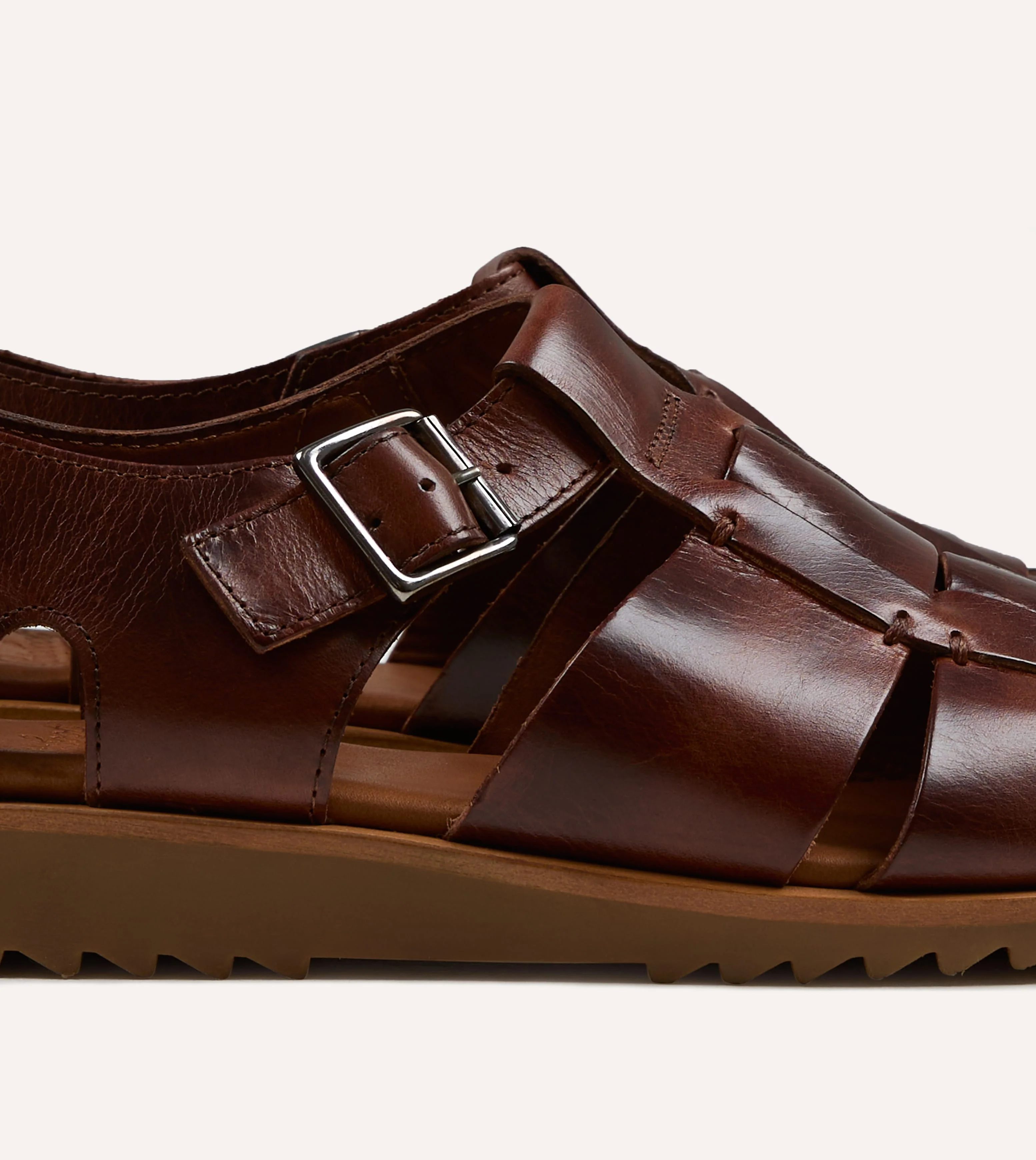 Paraboot Pacific Marron Brown Leather Sandal - Image 3