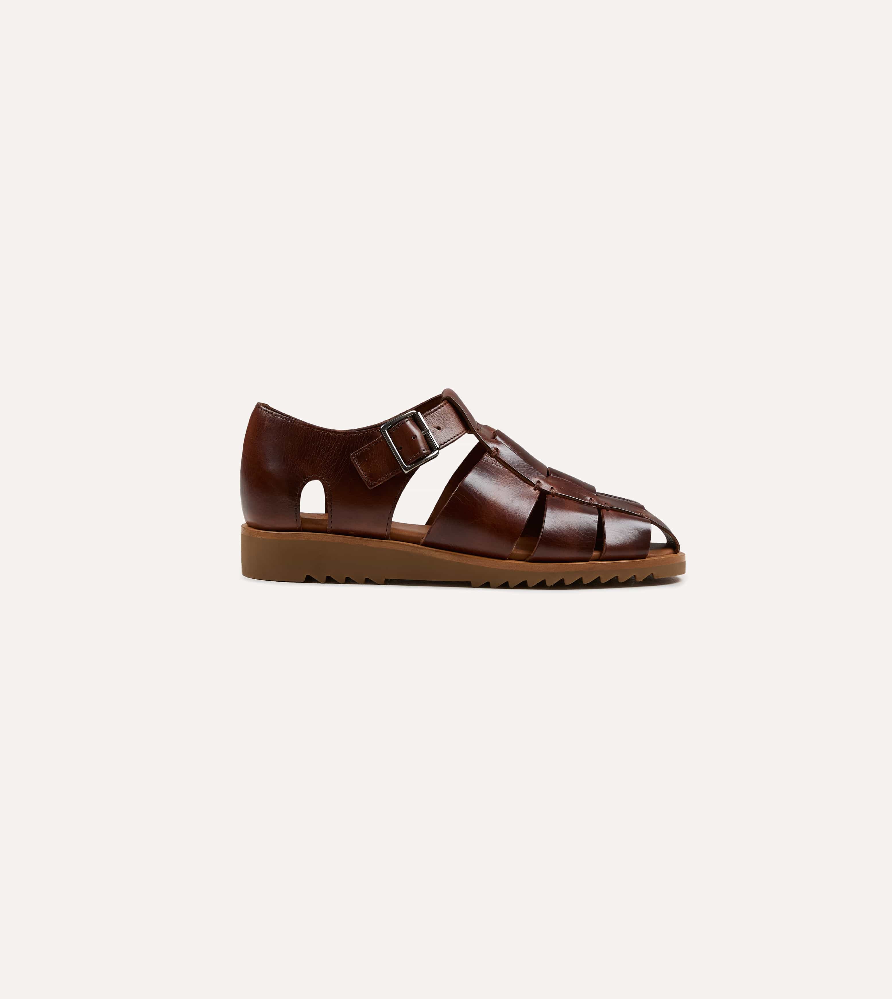 Paraboot Pacific Marron Brown Leather Sandal - Image 6