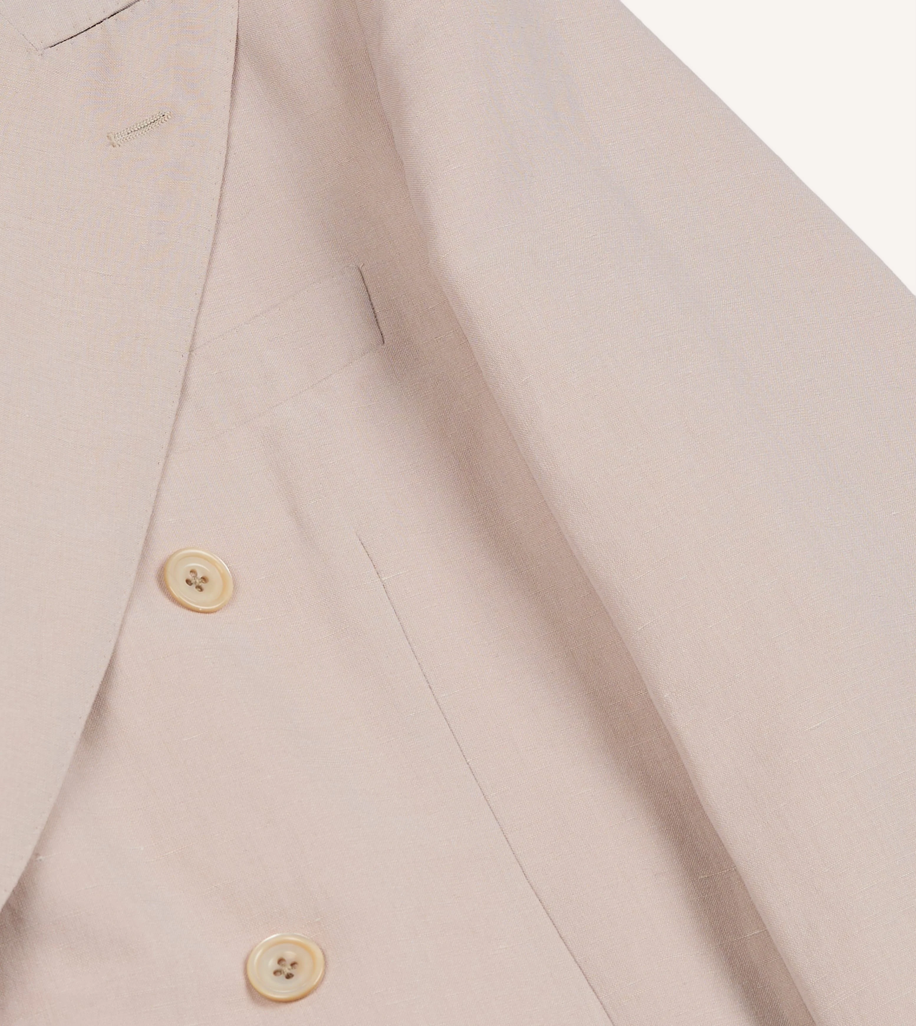 Pink Tussah Silk-Linen Double-Breasted Tailored Jacket - Image 4