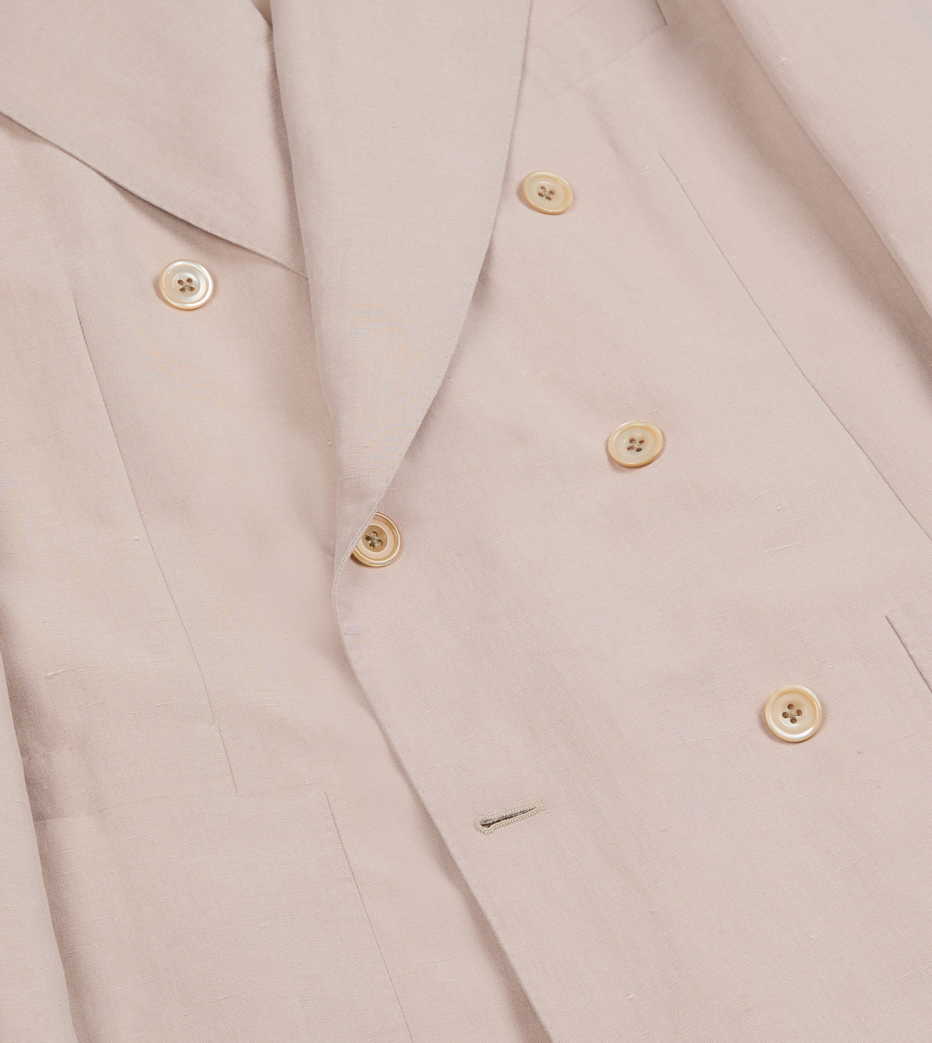 Pink Tussah Silk-Linen Double-Breasted Tailored Jacket - Image 5