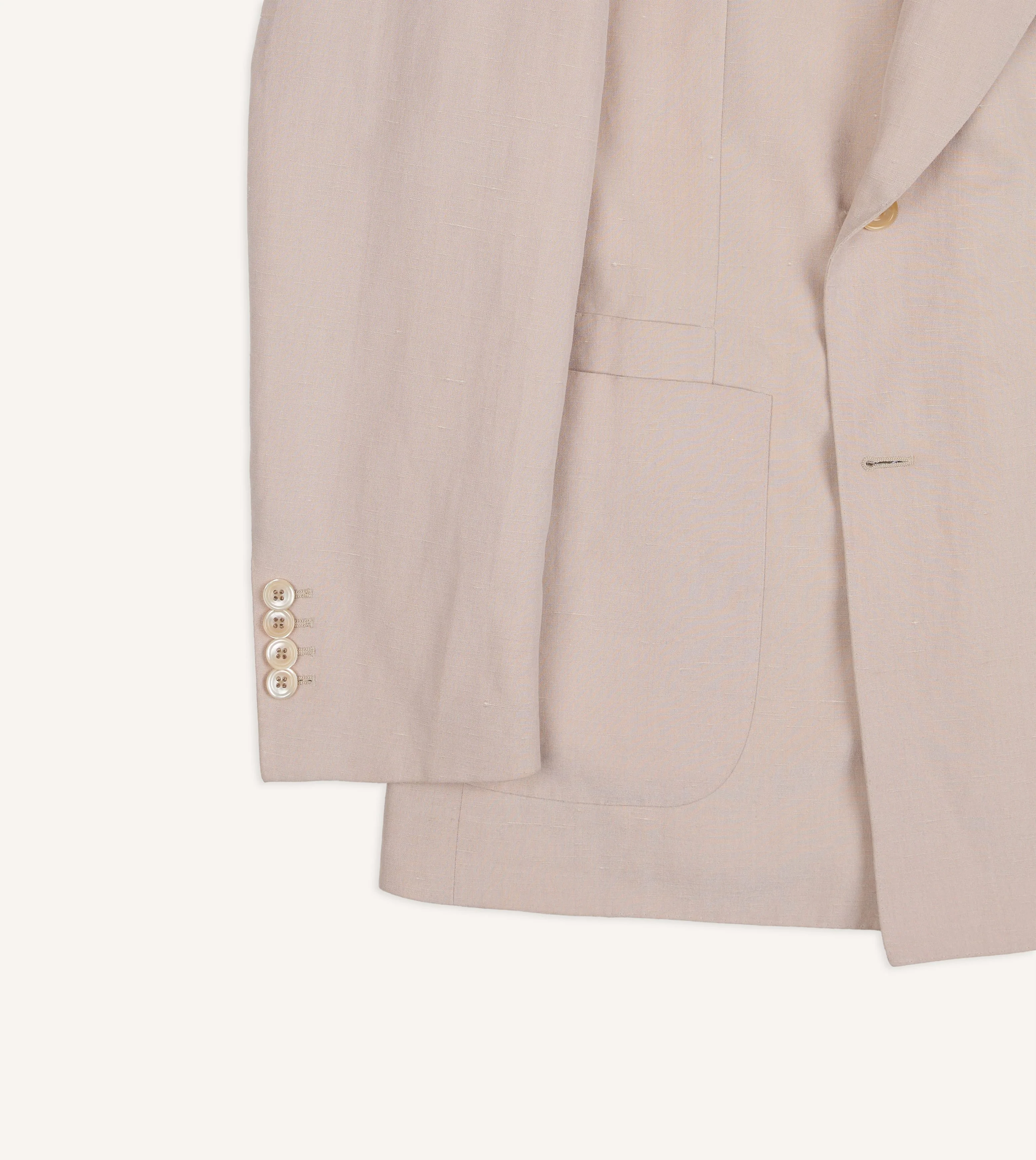 Pink Tussah Silk-Linen Double-Breasted Tailored Jacket - Image 6