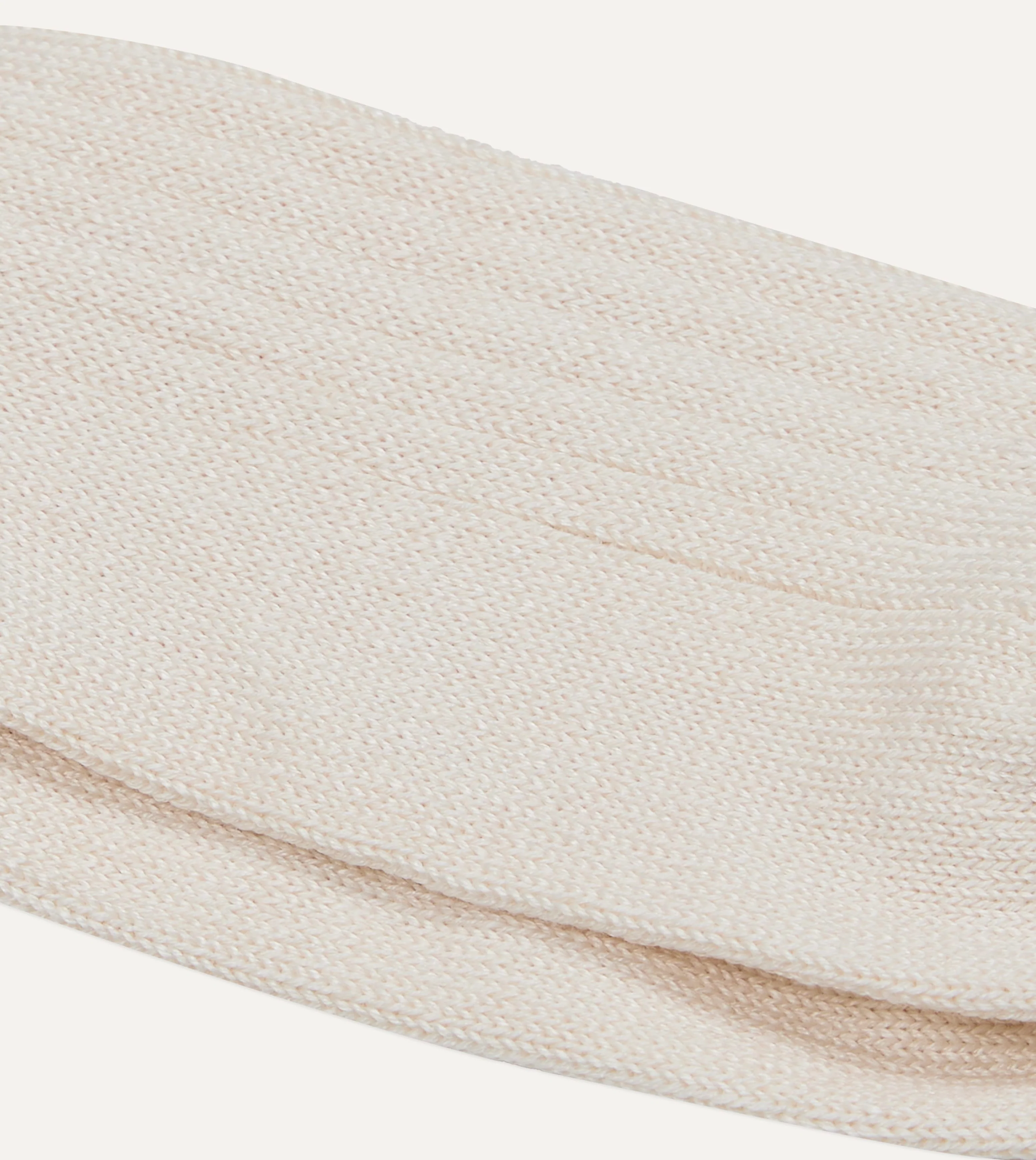 RoToTo Ecru Linen-Cotton Ribbed Socks - Image 2