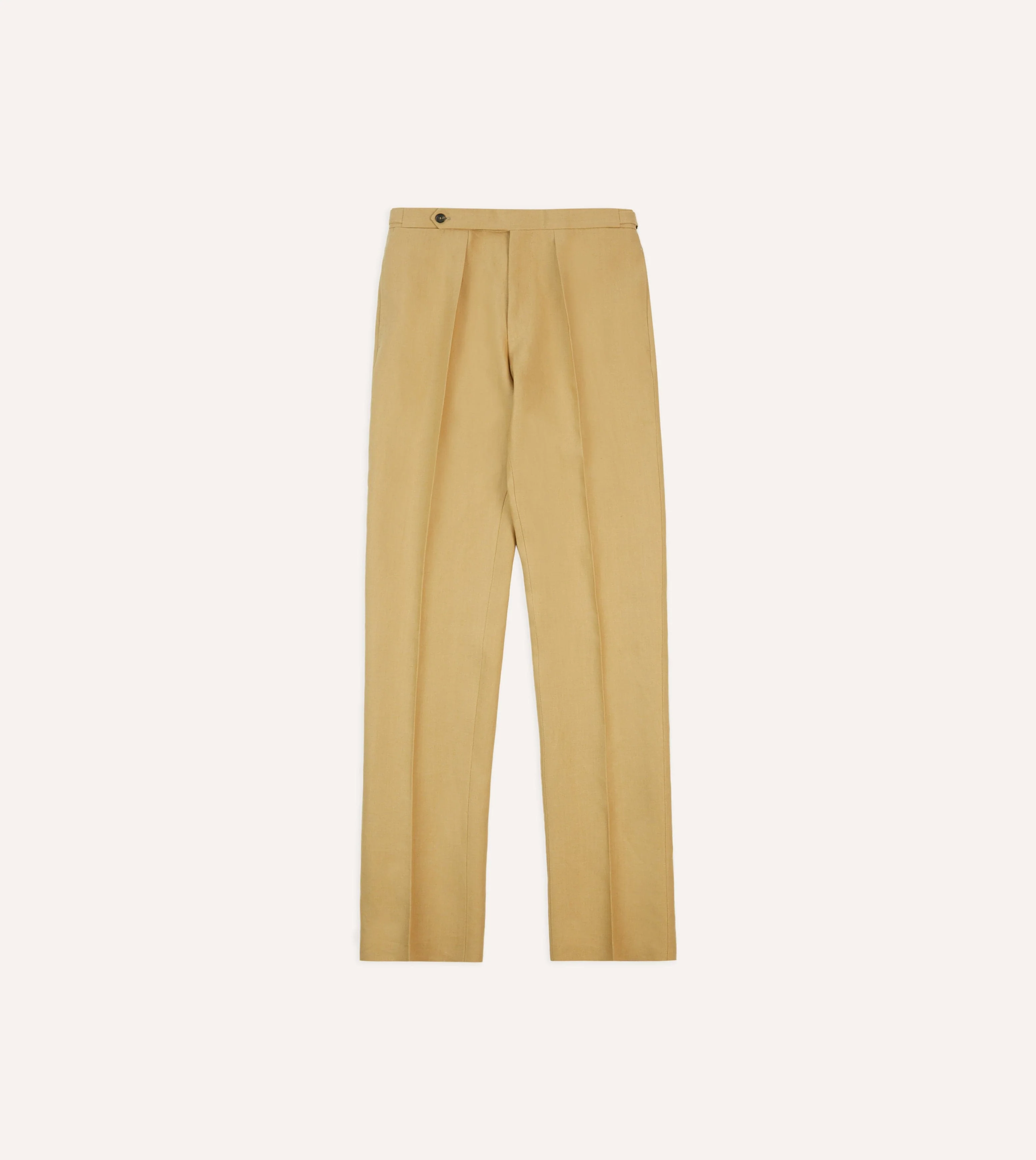 Sand Irish Linen Single Pleat Trouser - Image 3