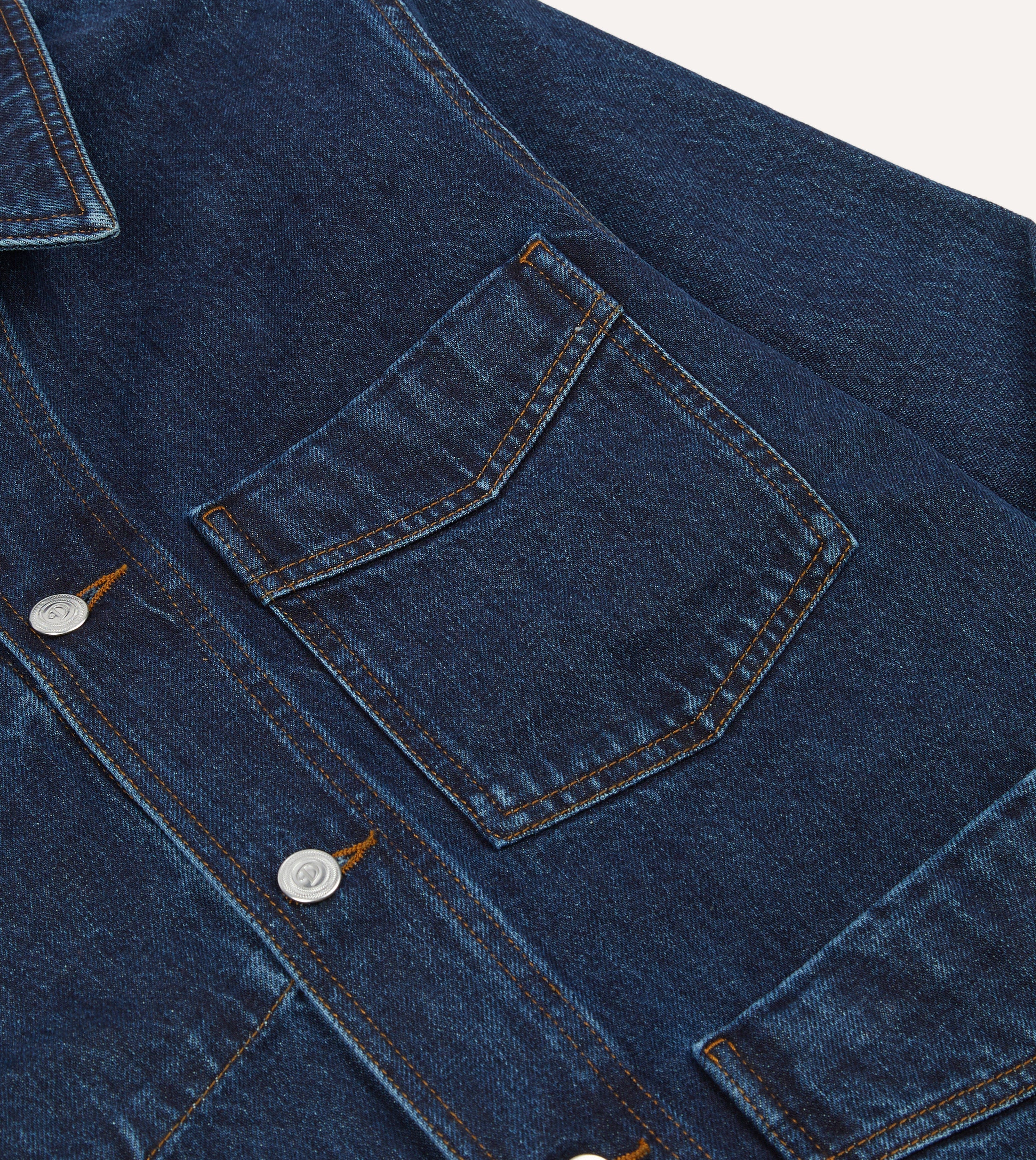 Stone Wash Denim Work Jacket - Image 4