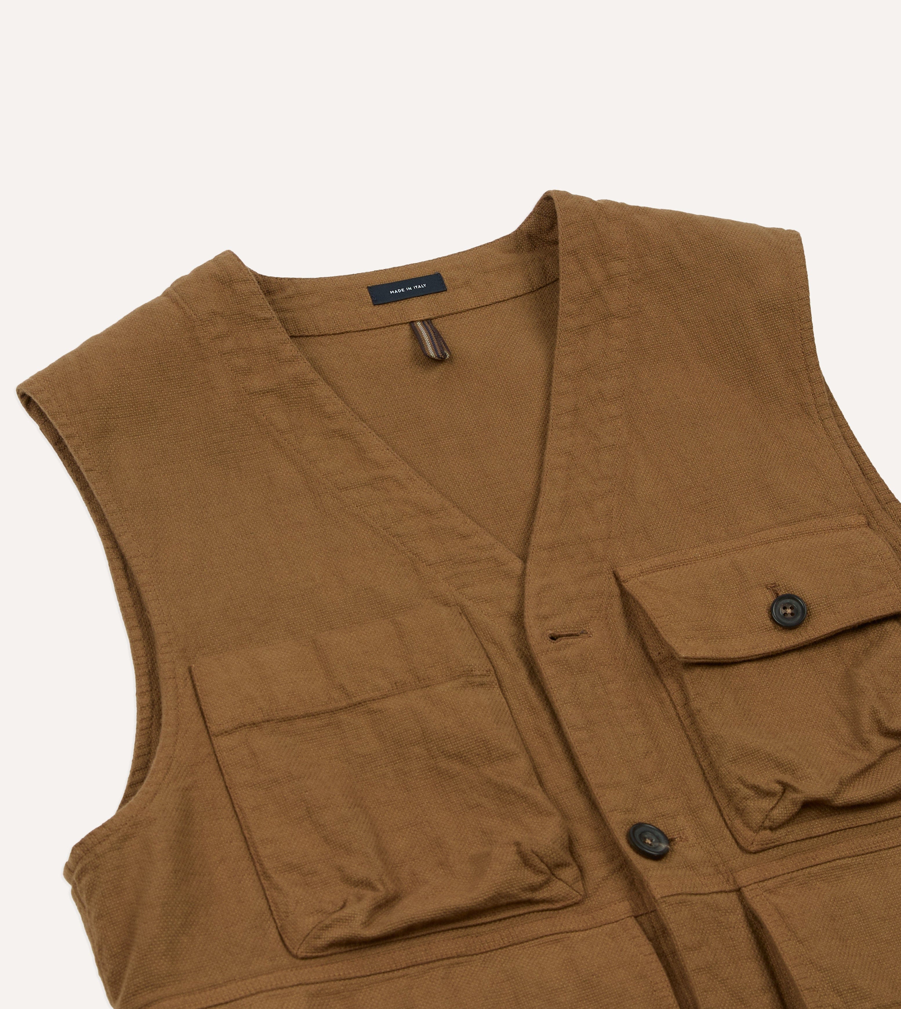 Tobacco Cotton Utility Vest - Image 5