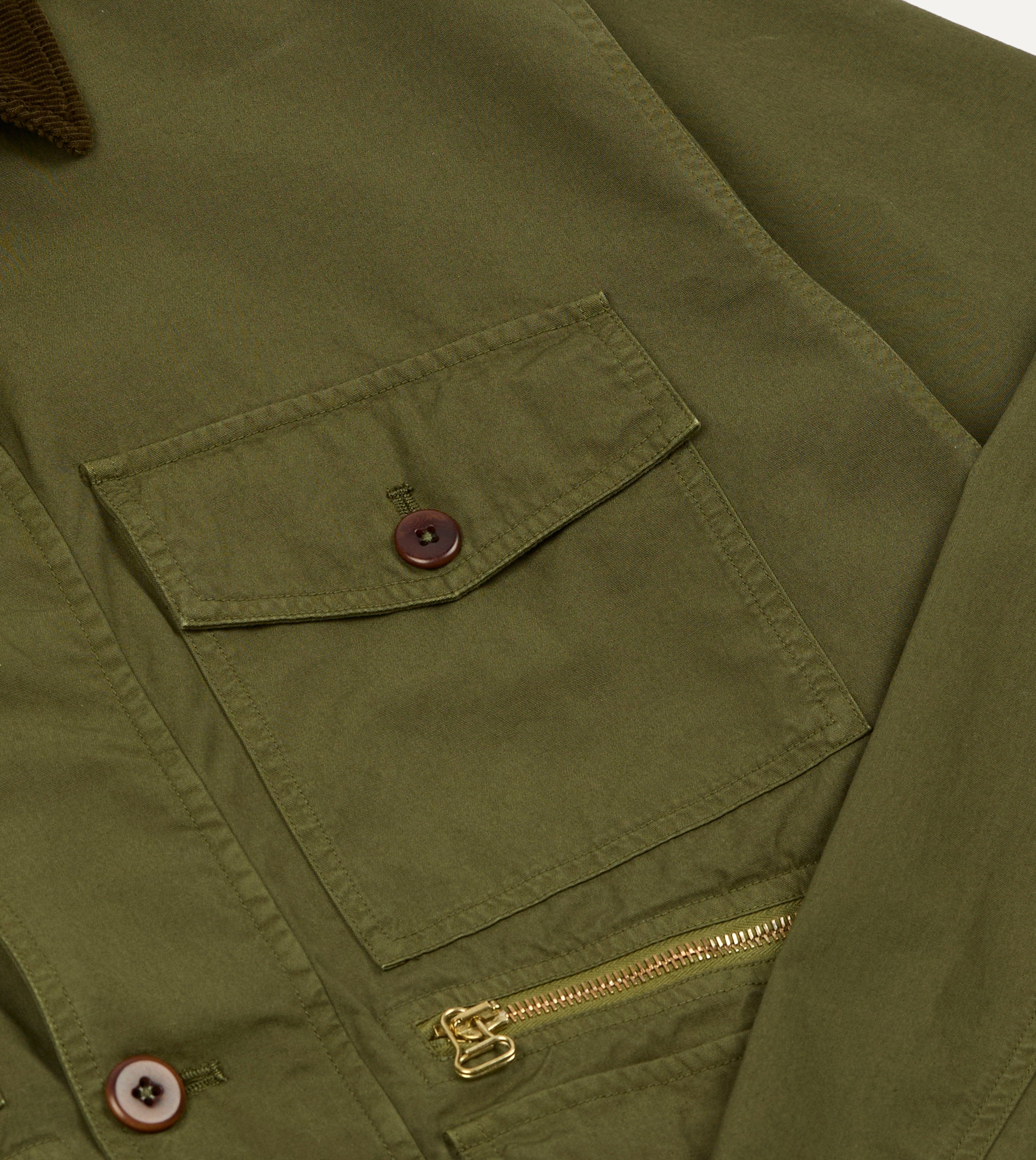Washed Olive Cotton Hiking Jacket - Image 5
