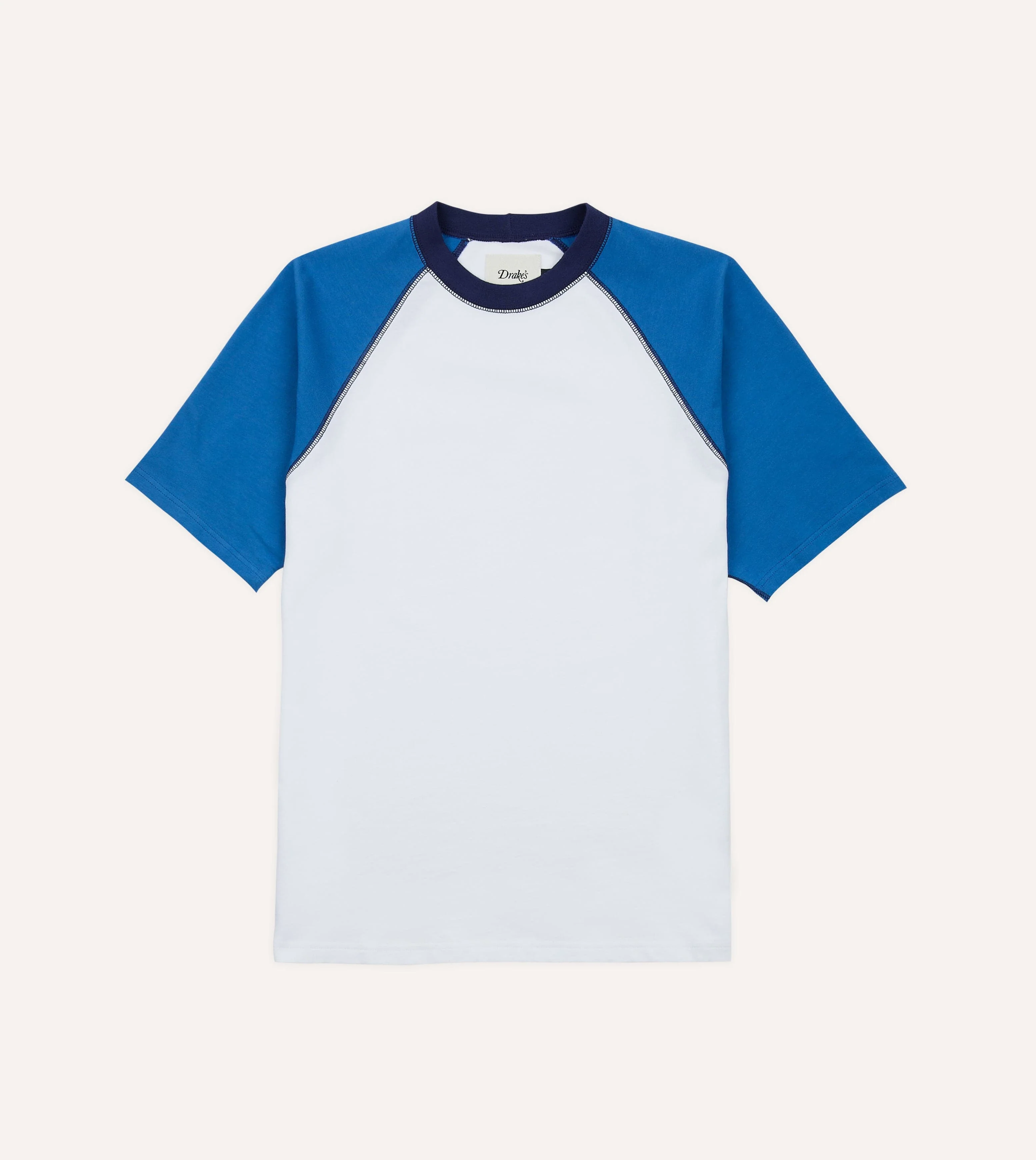 White and Blue Raglan Sleeve Hiking T-Shirt - Image 2