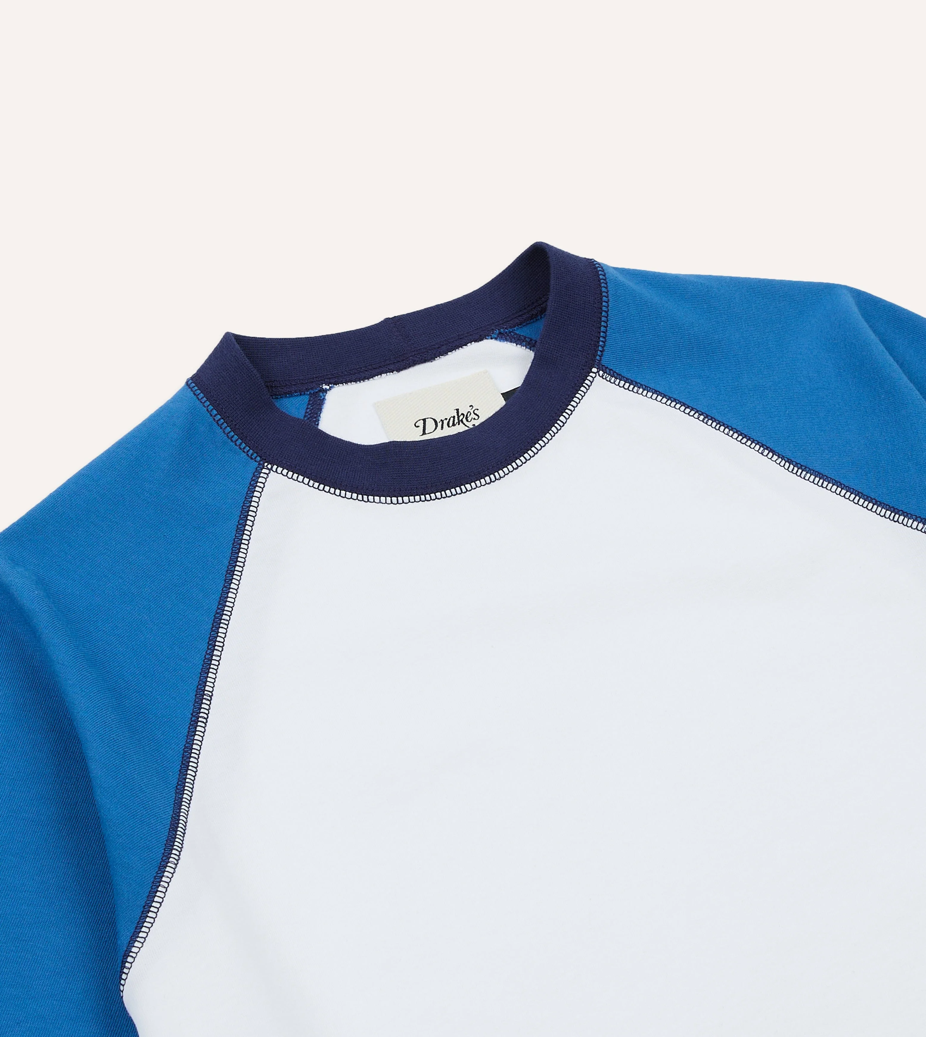 White and Blue Raglan Sleeve Hiking T-Shirt - Image 4