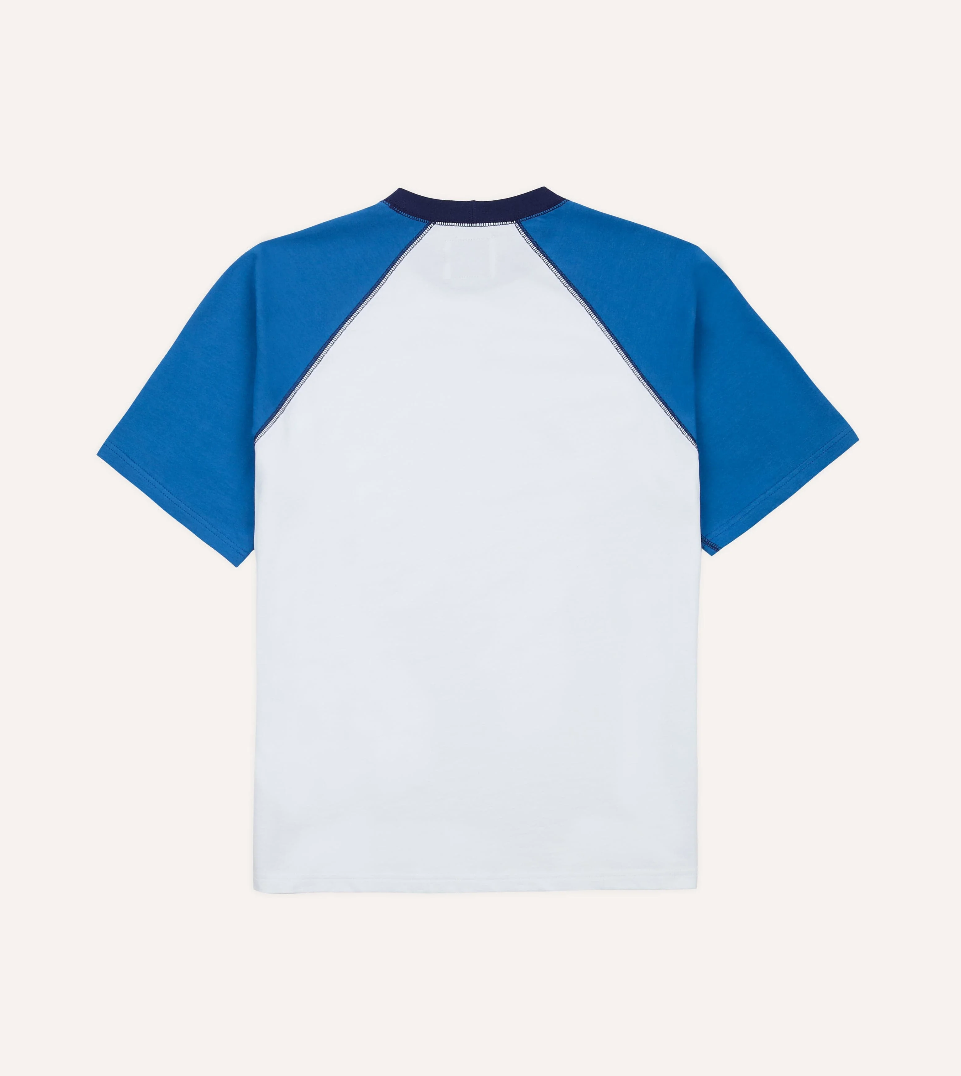 White and Blue Raglan Sleeve Hiking T-Shirt - Image 5
