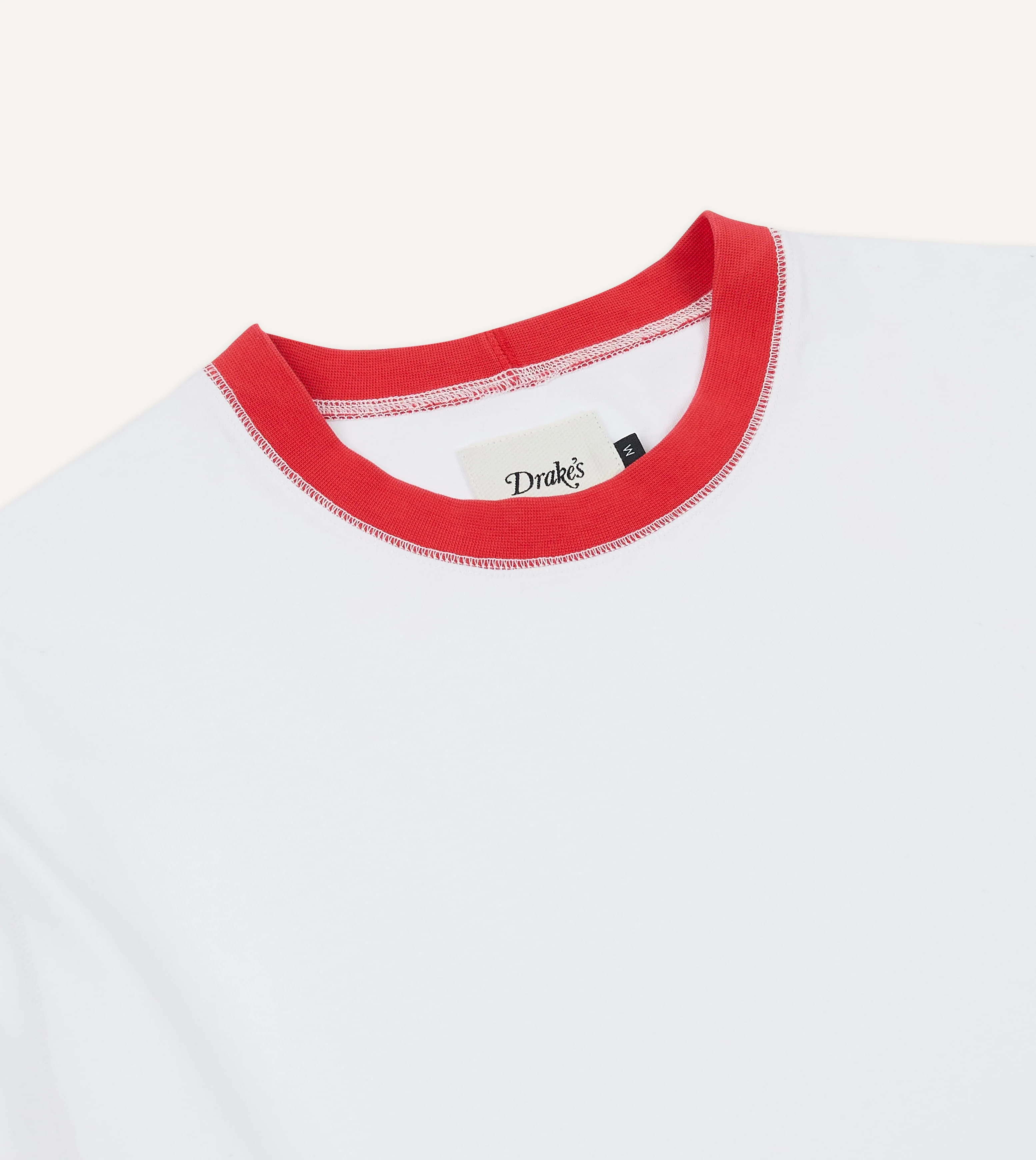 White and Red Tipped Ringer T-Shirt - Image 4