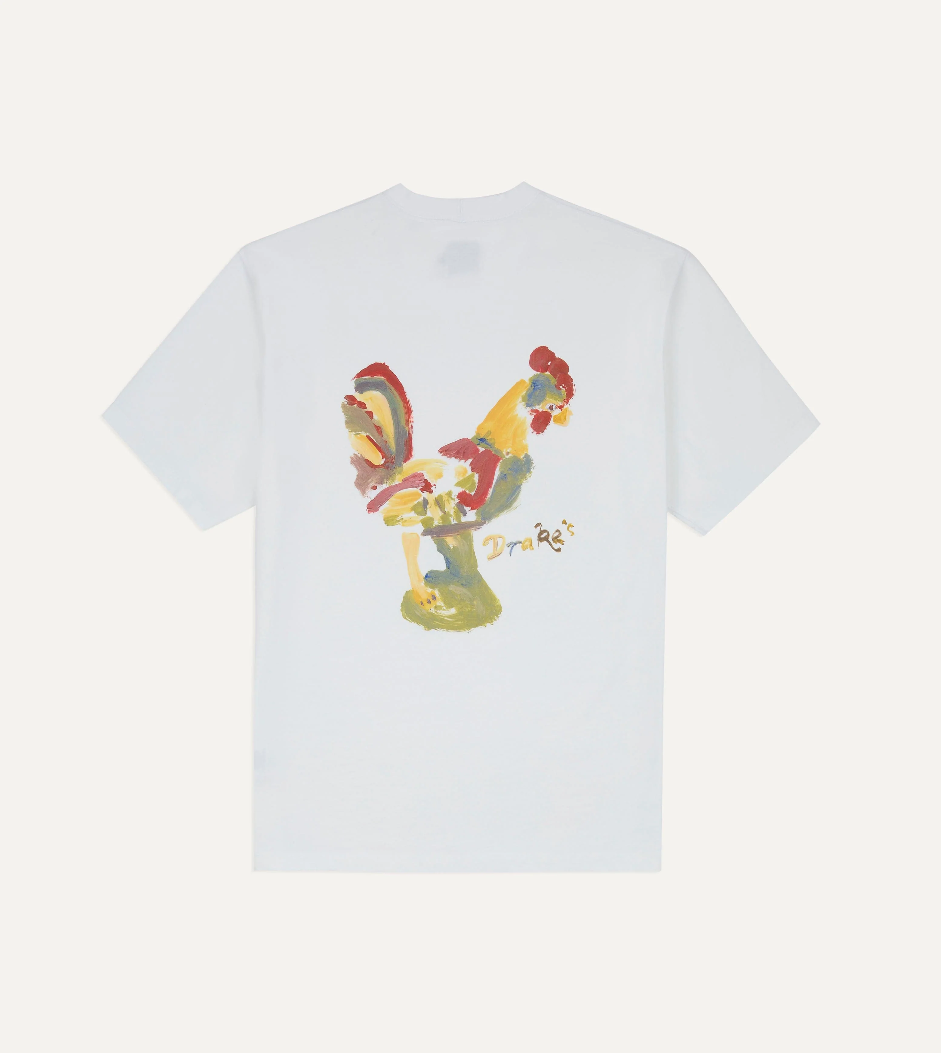 White 'Cockerel' Print Short-Sleeve Hiking T-Shirt - Image 2