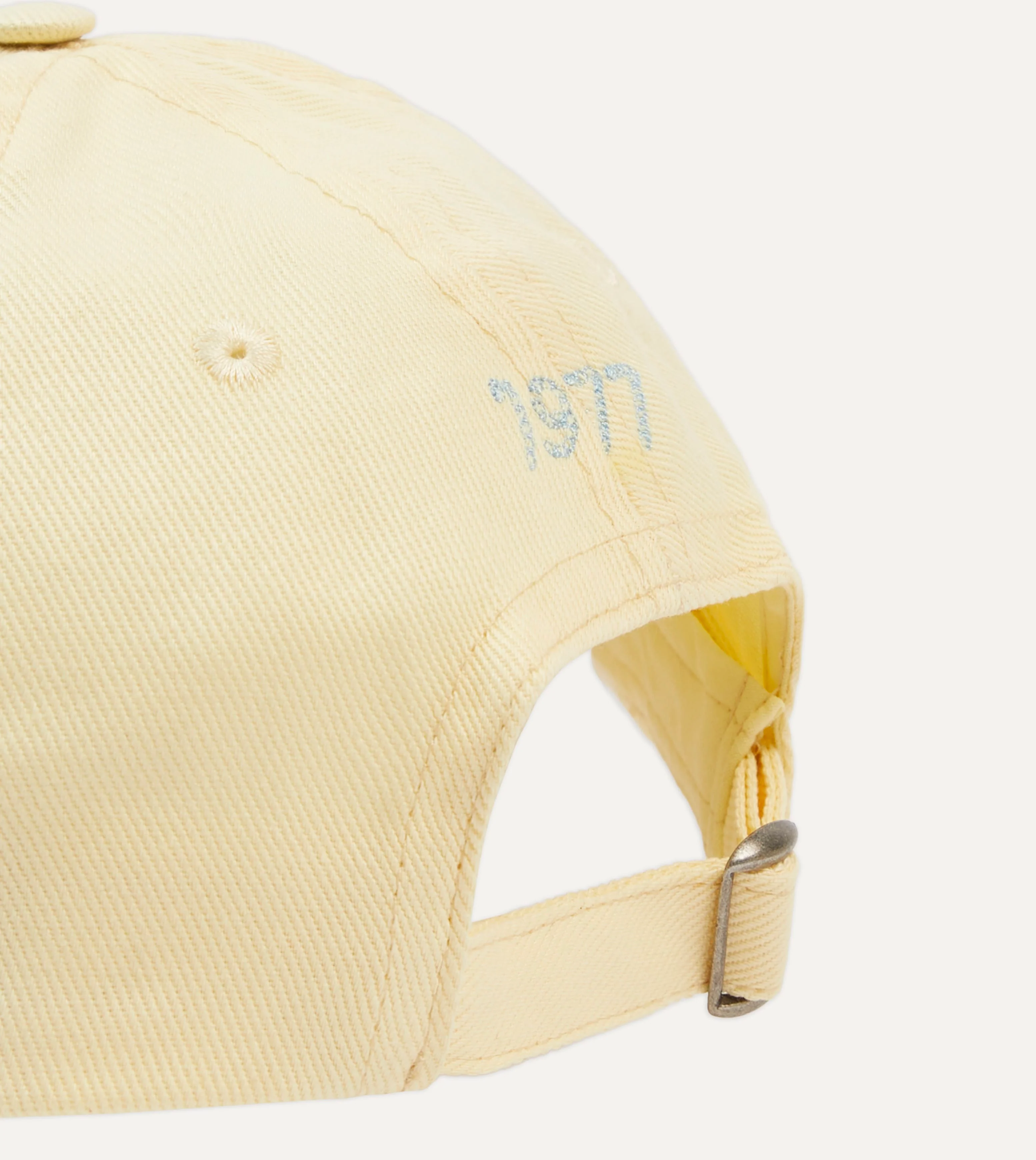 Yellow Chainstitch 'D' Cotton Twill Baseball Cap - Image 3