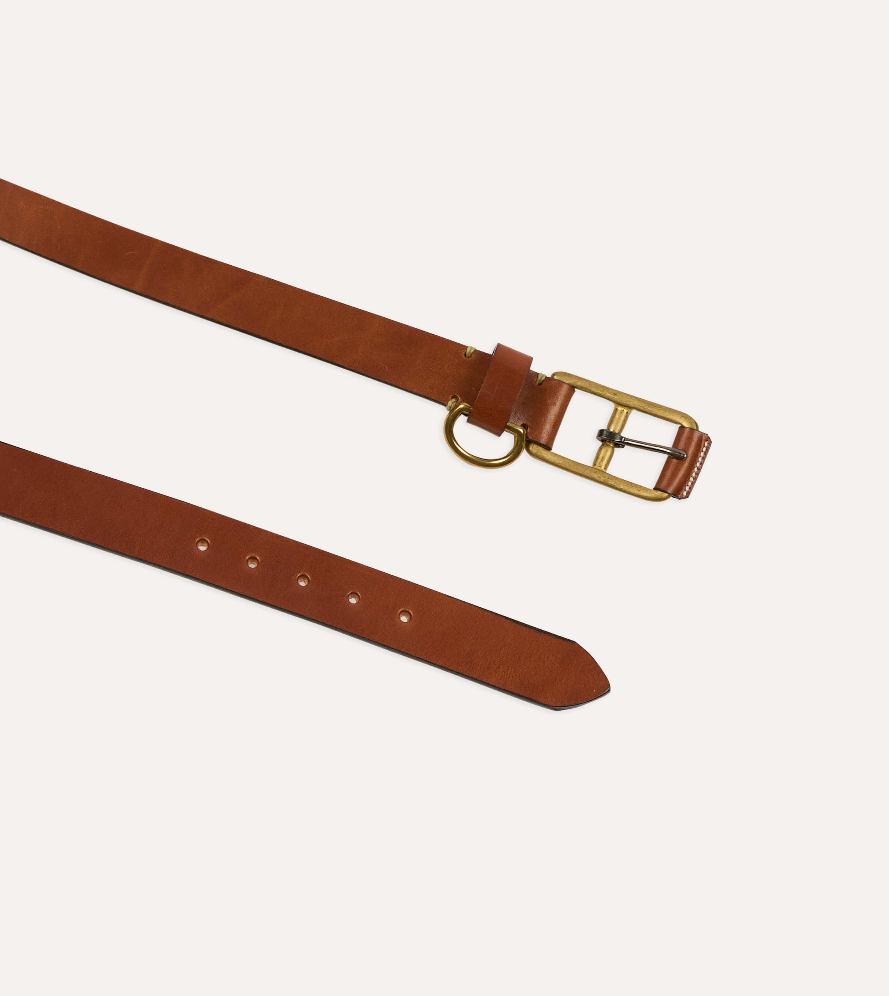 Yuketen Buck Brown Stitched D-Ring Belt - Image 2