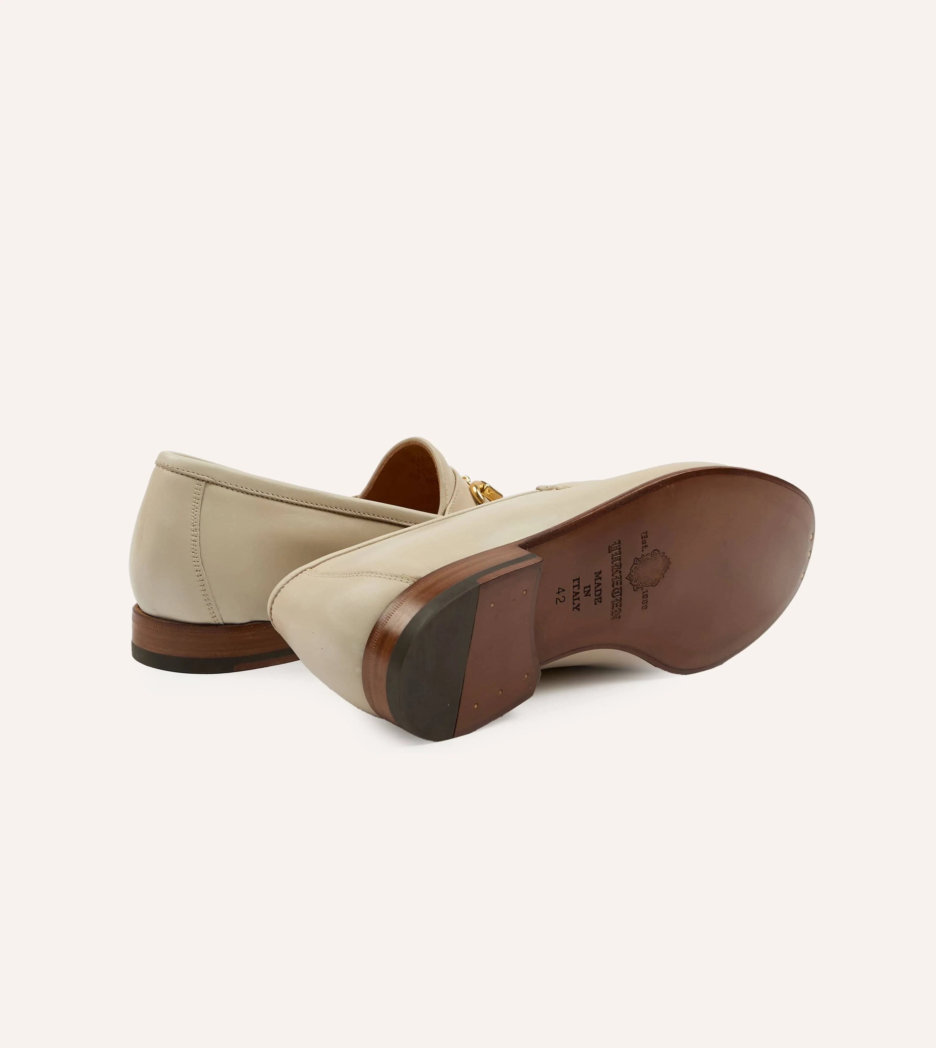 Yuketen Moc Ischia Ivory Leather Bit Loafer - Image 2